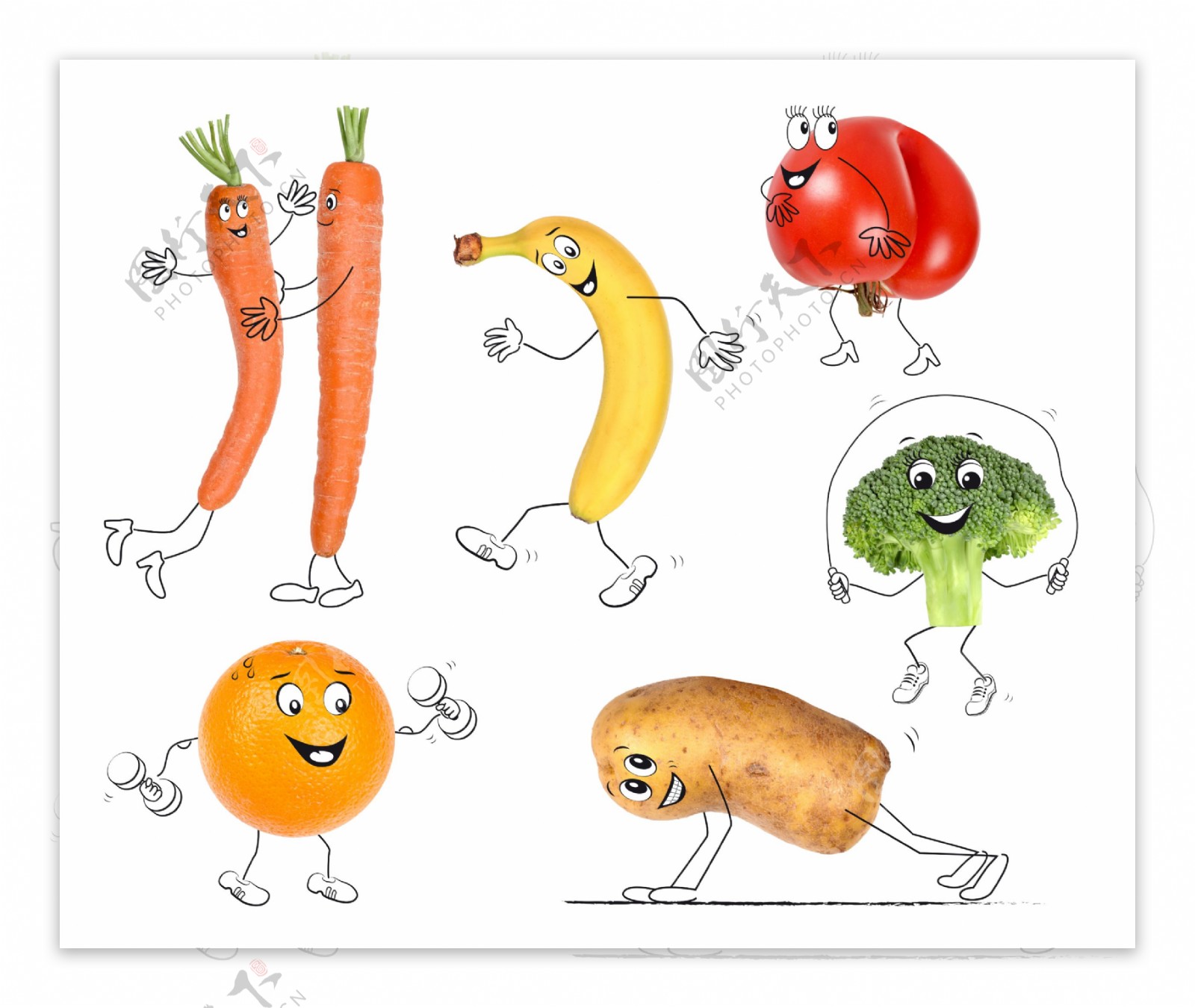 运动的蔬果图片