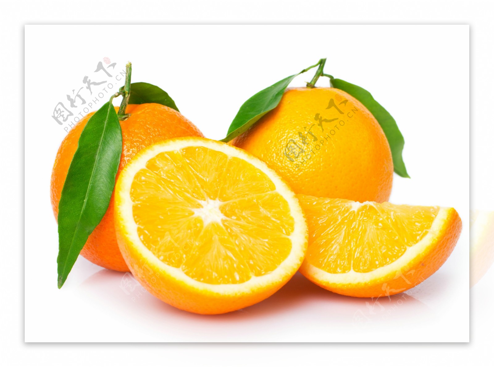 绿色营养鲜嫩橙子高清空白图片下载