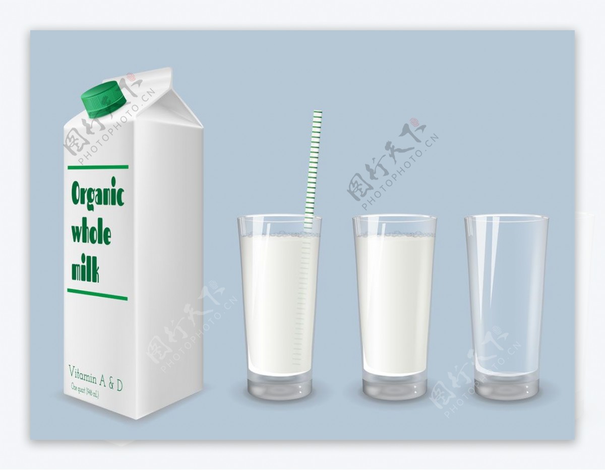 绿色字母牛奶瓶图片