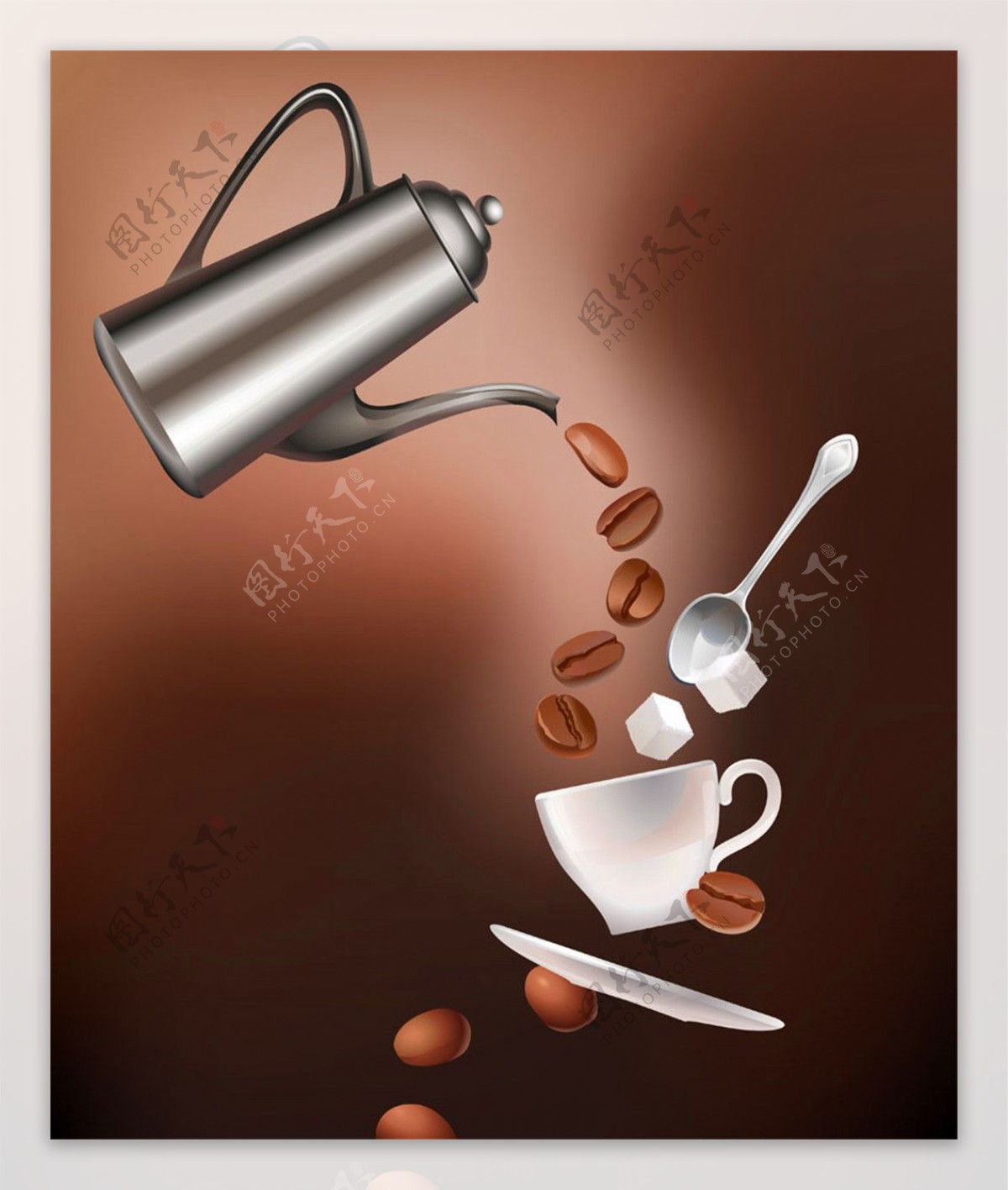 卡通咖啡壶图片