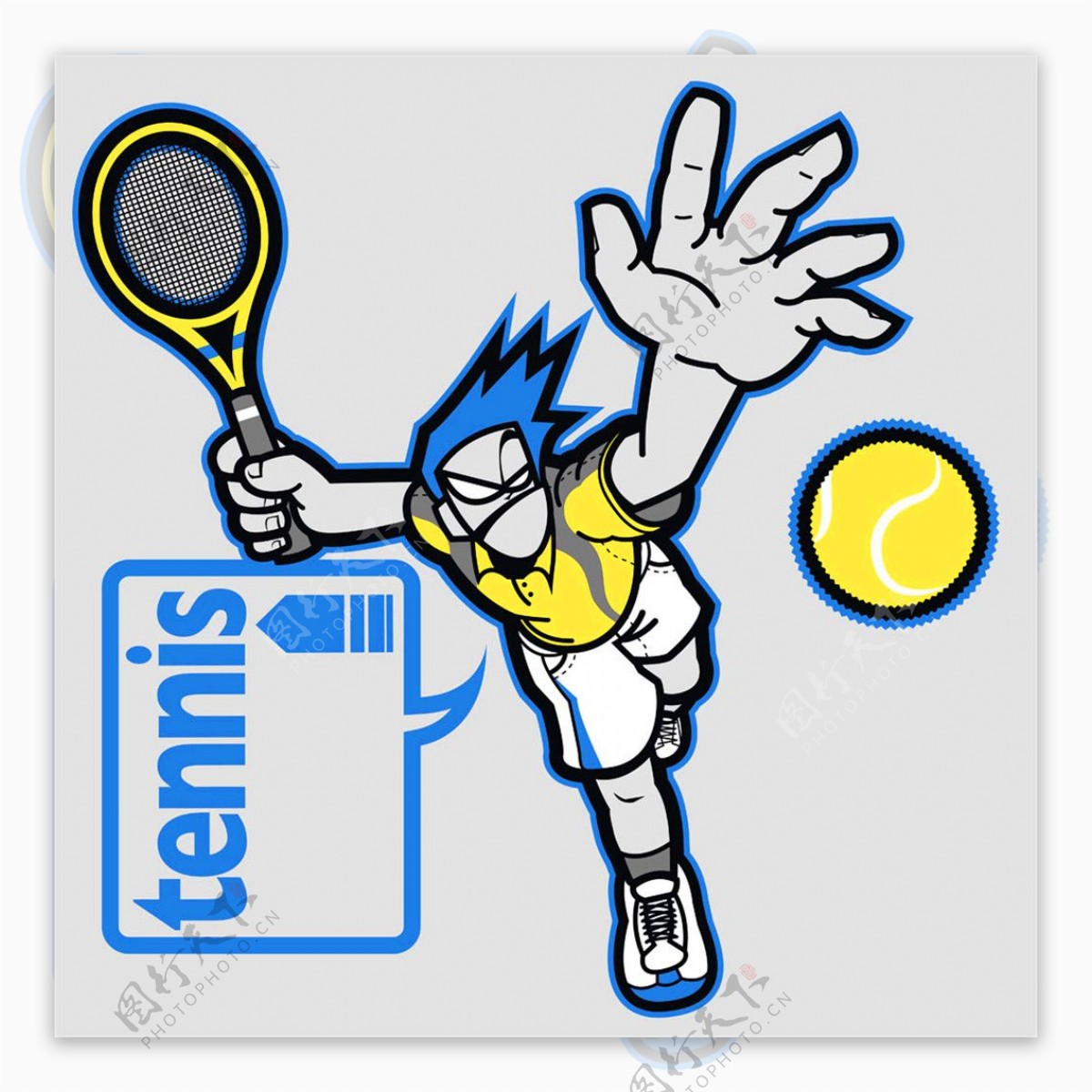 网球运动插画图片