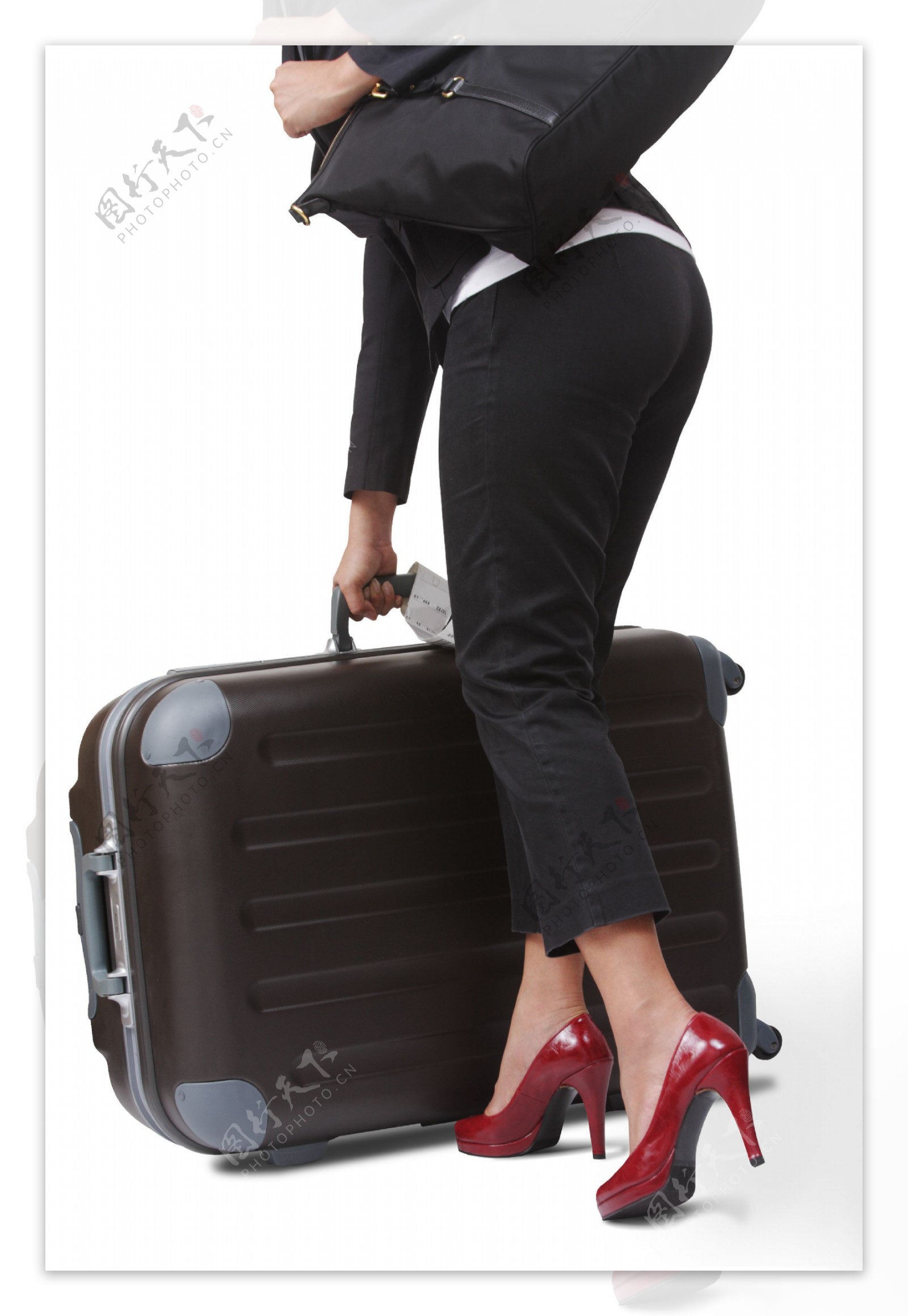 提着行李商务旅行的女性图片