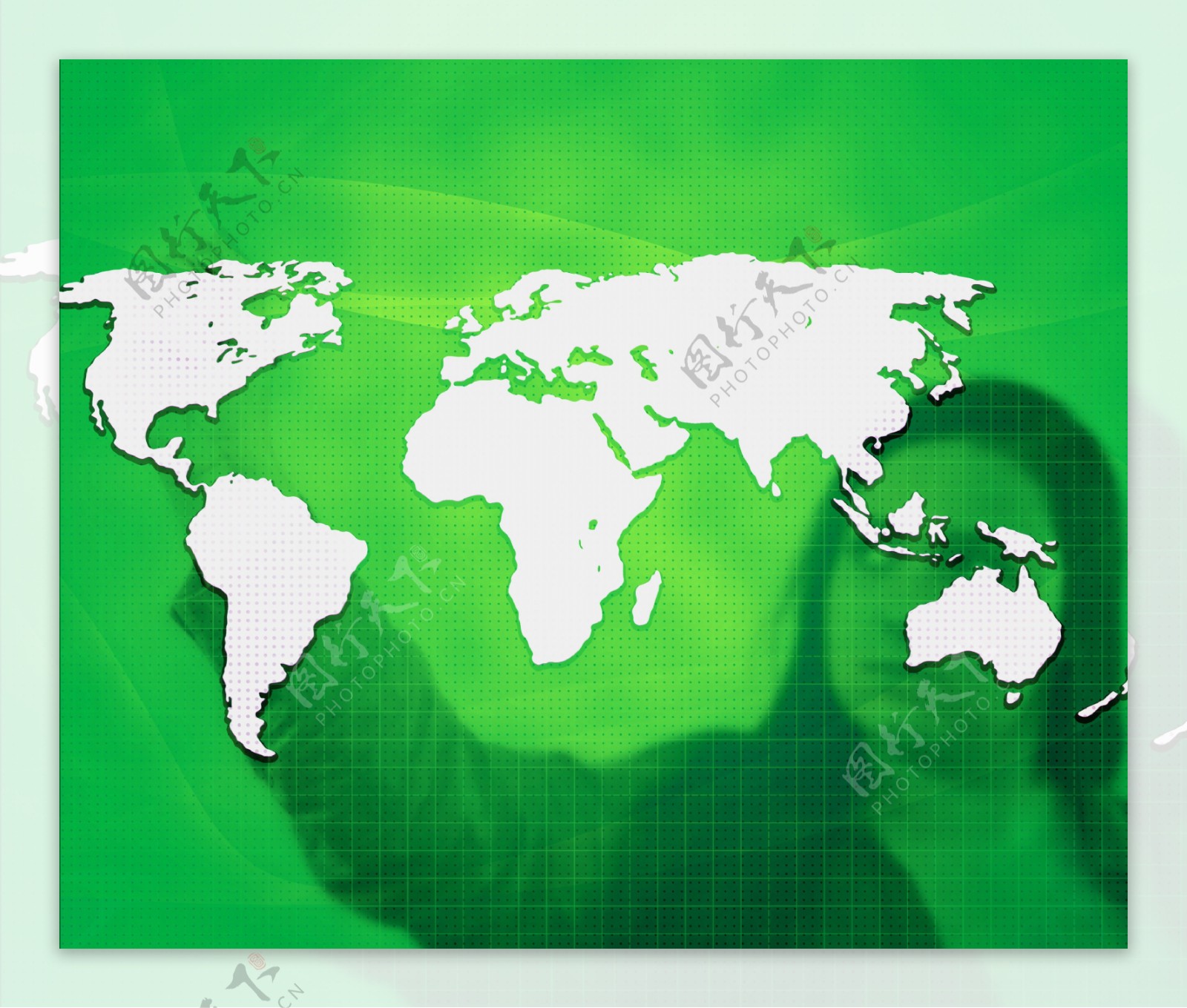 世界商业概念绿色背景