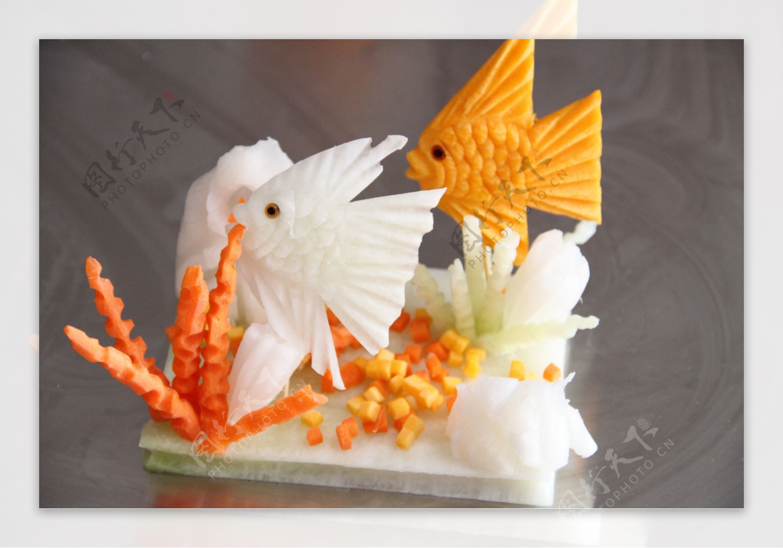 食品雕刻神仙鱼图片