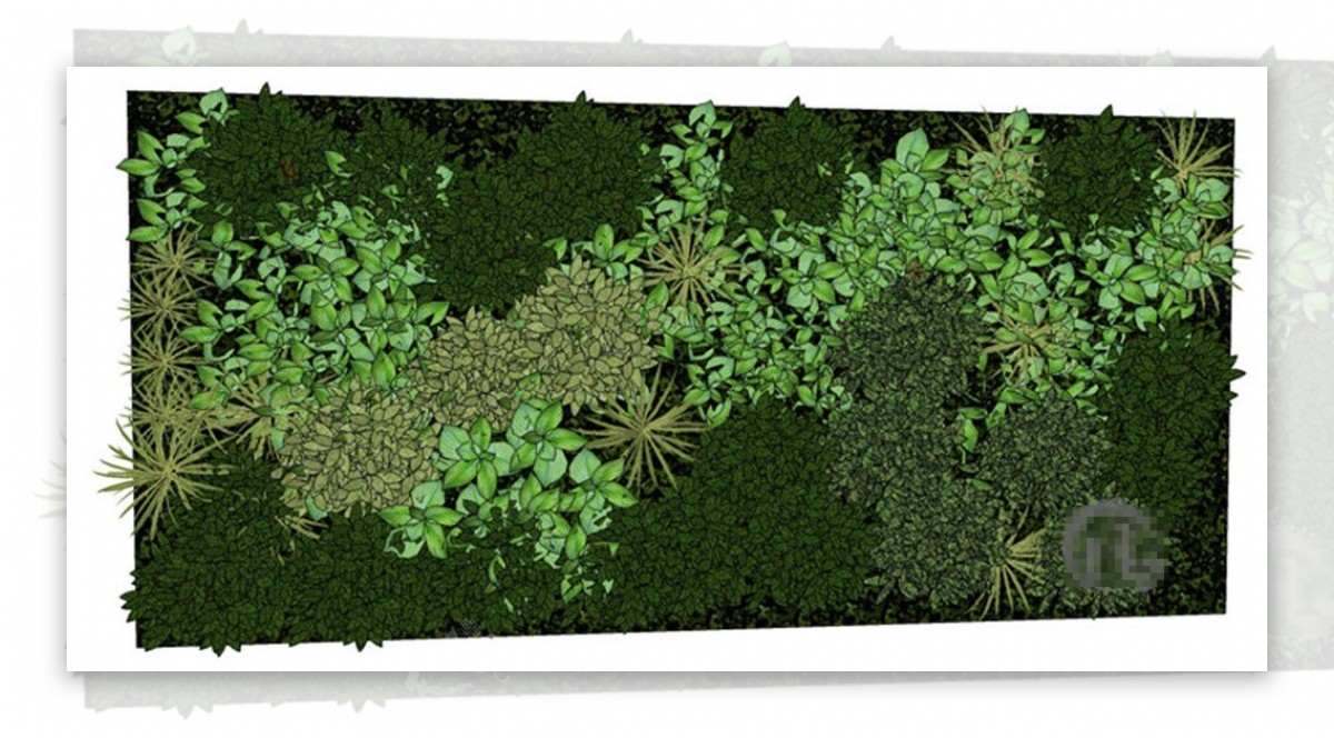 景观墙绿化植物墙SU草图skp模型