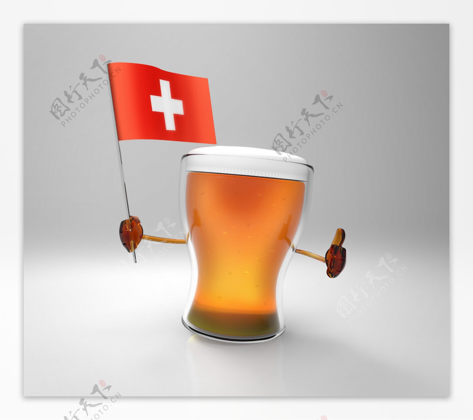 瑞士国旗与啤酒