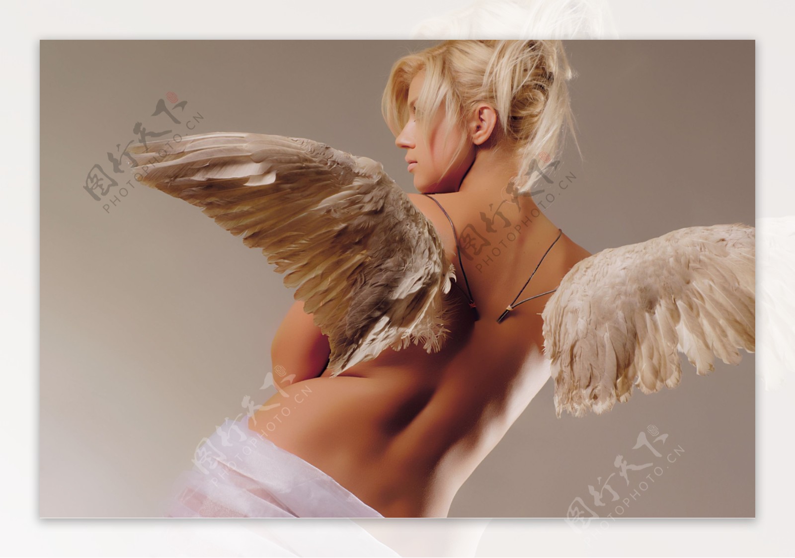 翅膀美女背影图片