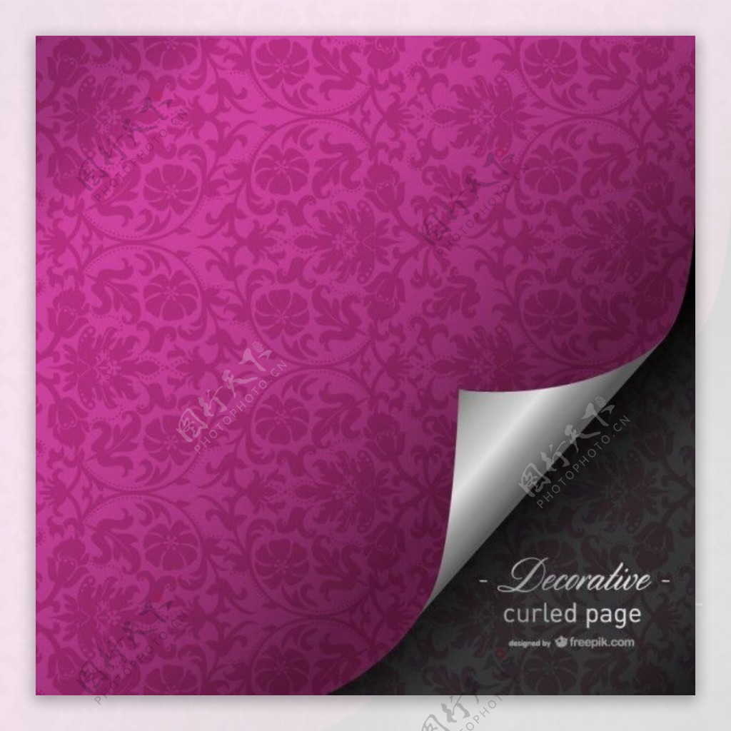 紫红色卷曲的页面设计