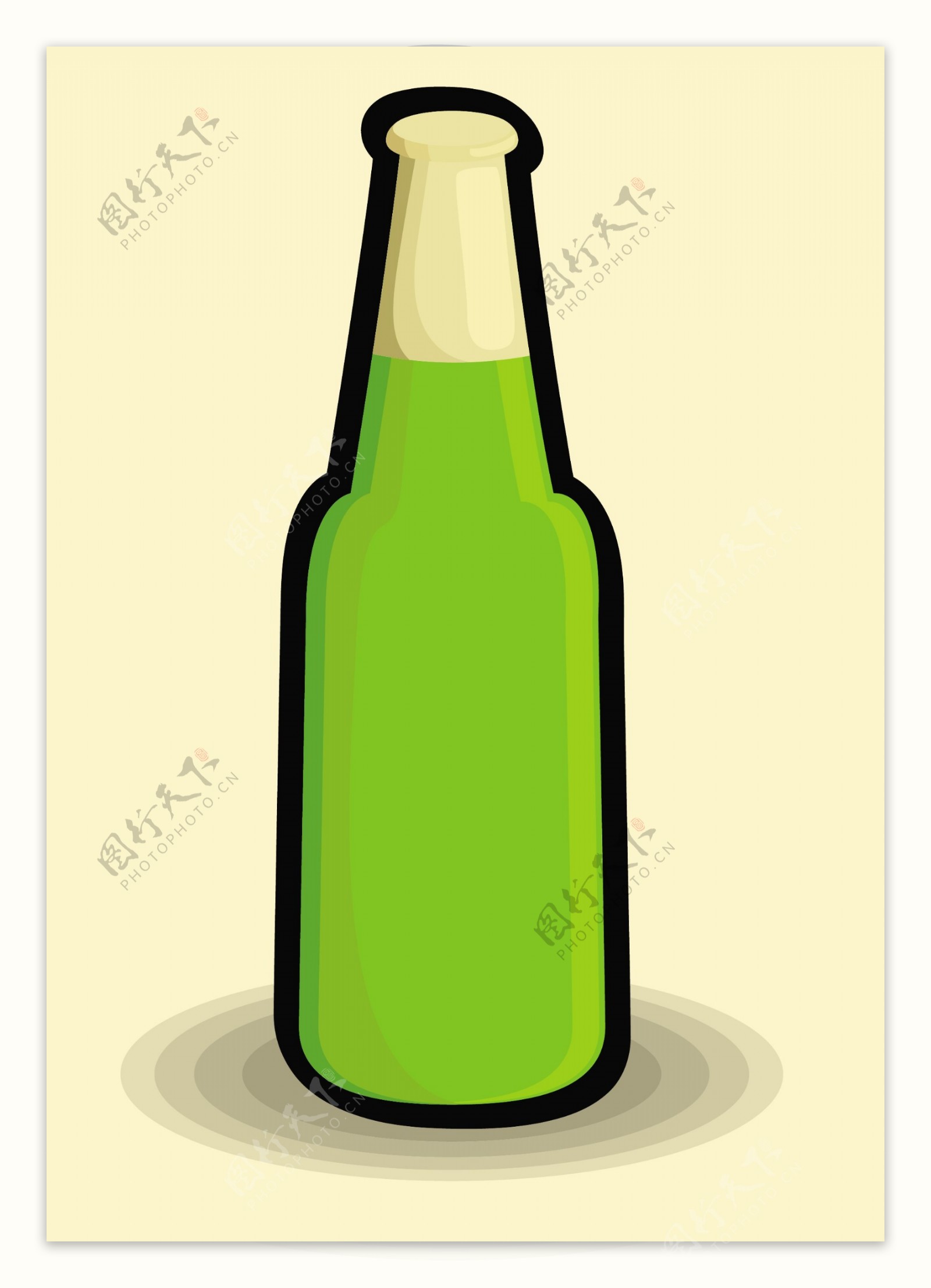 复古啤酒瓶形状