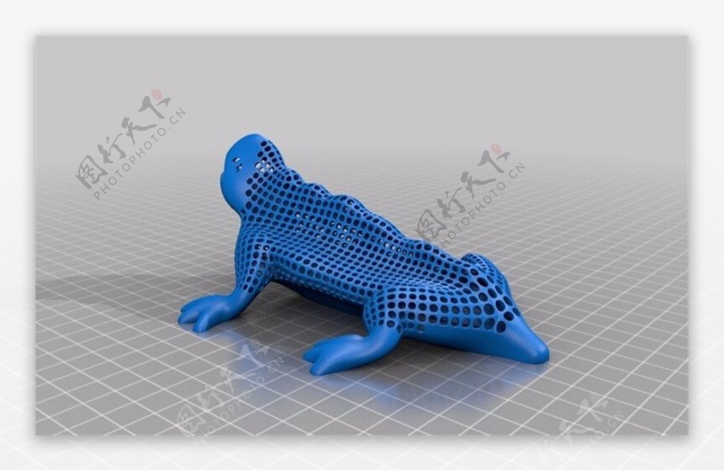 镂空蜥蜴3D打印模型