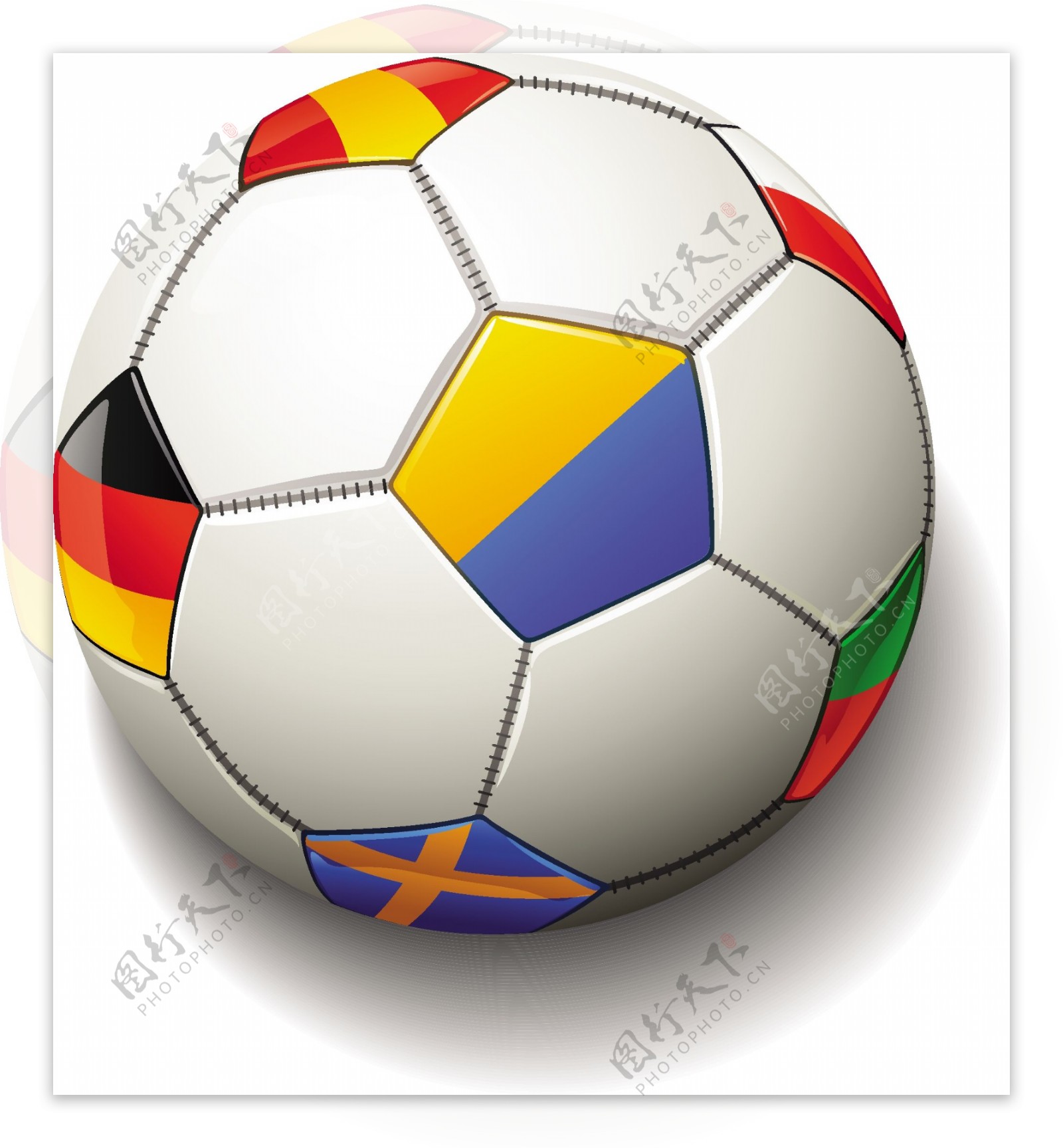 精美彩色足球设计矢量素材图片