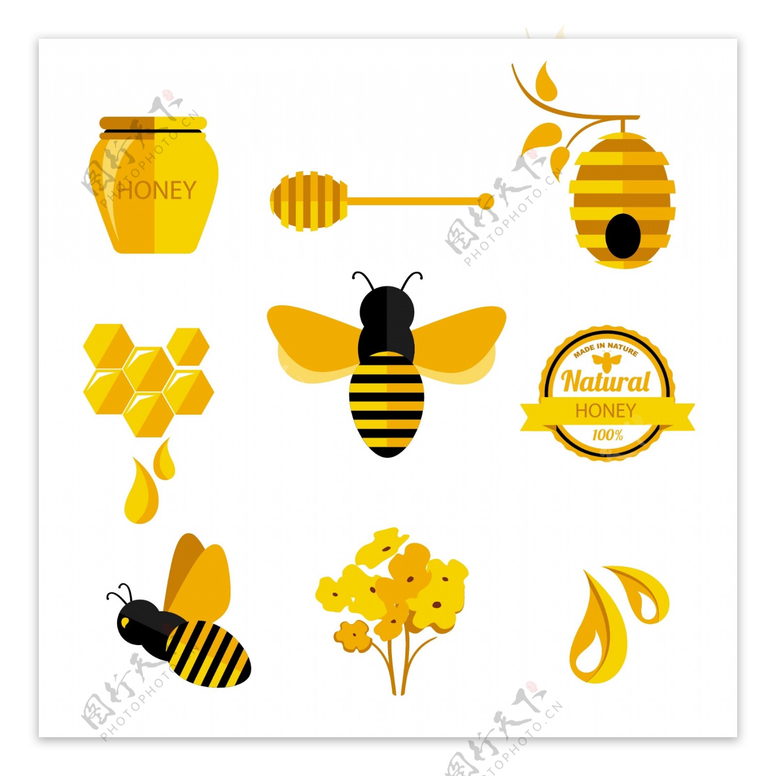 蜂蜜与蜜蜂图标