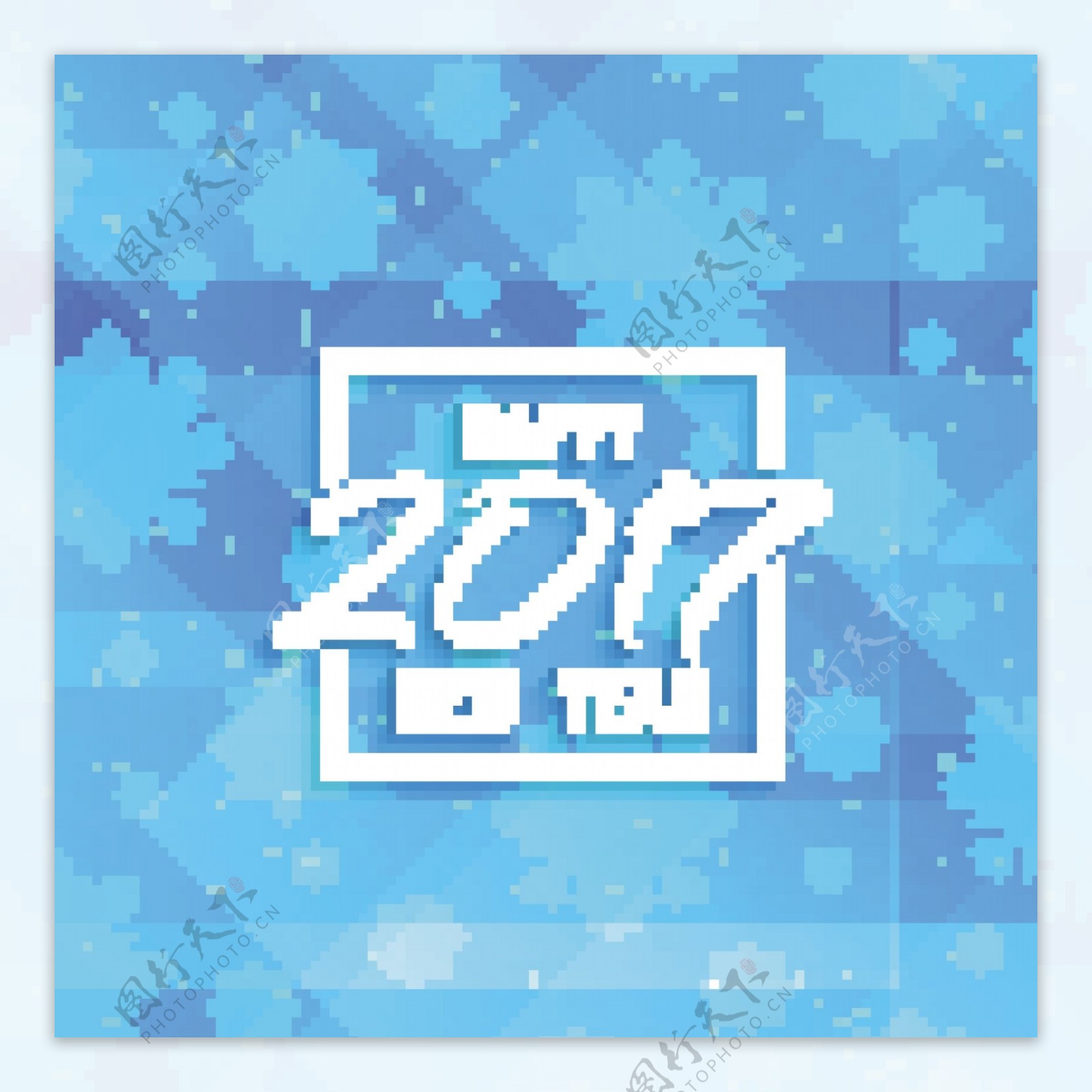 新年2017蓝色背景