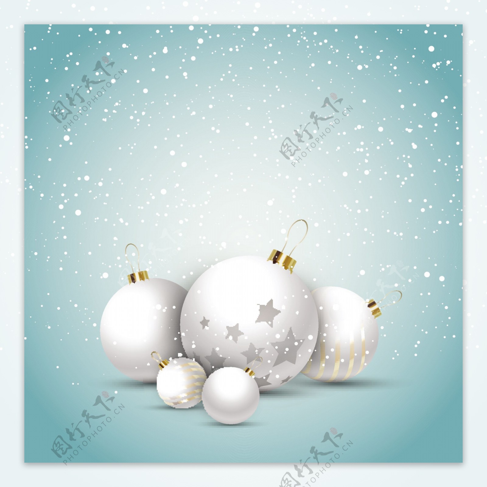 用白色球圣诞装饰背景