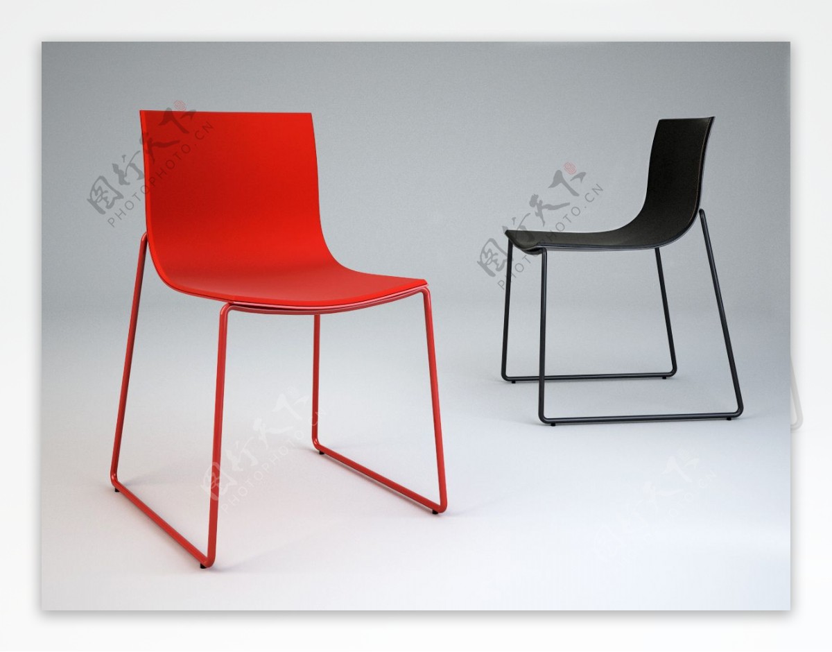 红和黑2个椅子spHausBlackBettyChair3Dmodel