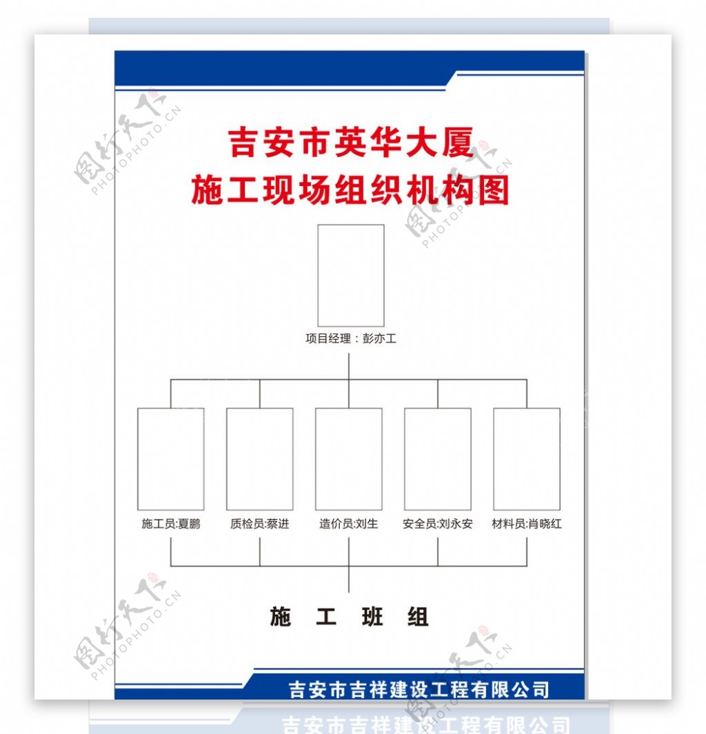 施工现场组织机构图