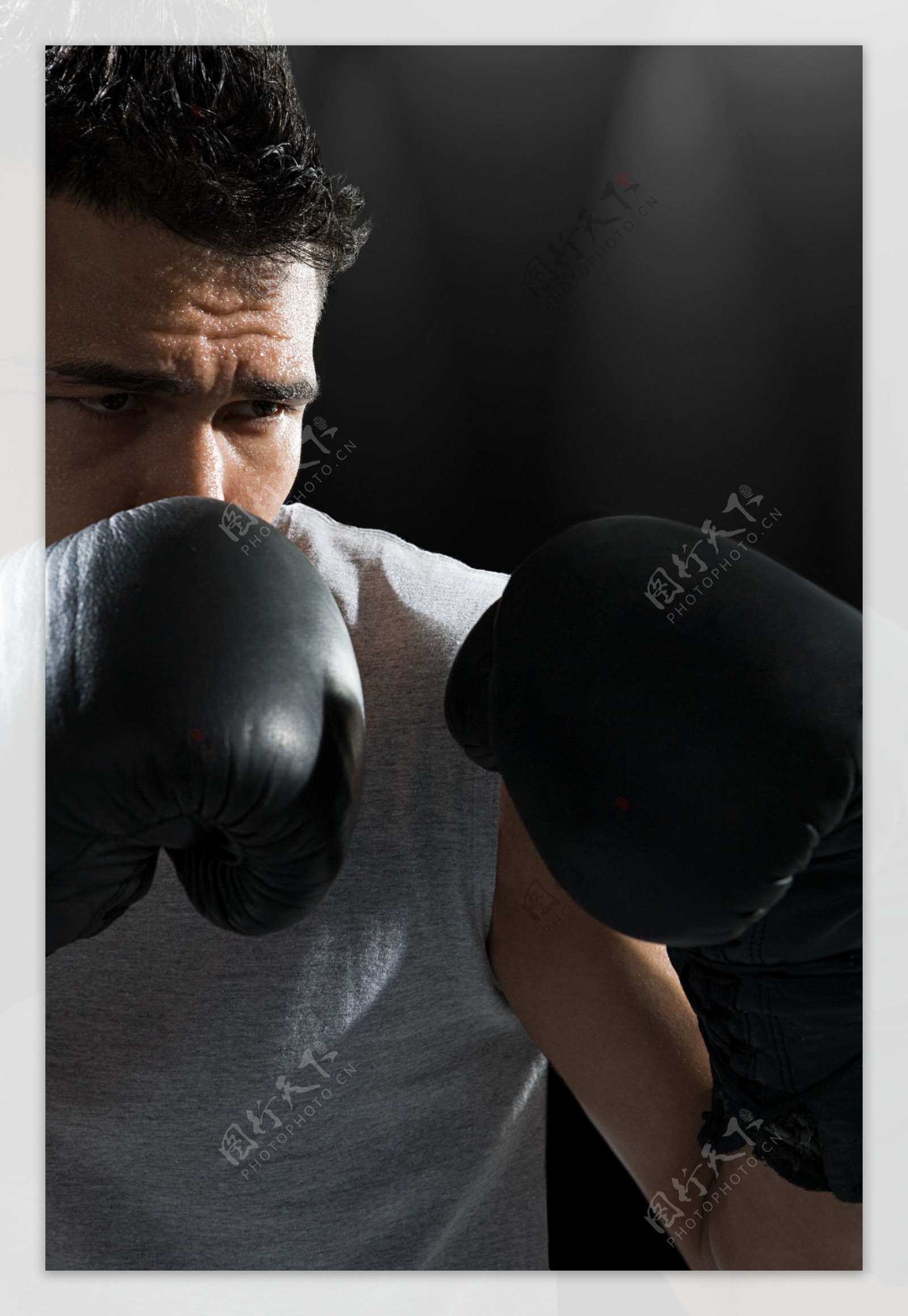 外国男性拳击运动员面部图片