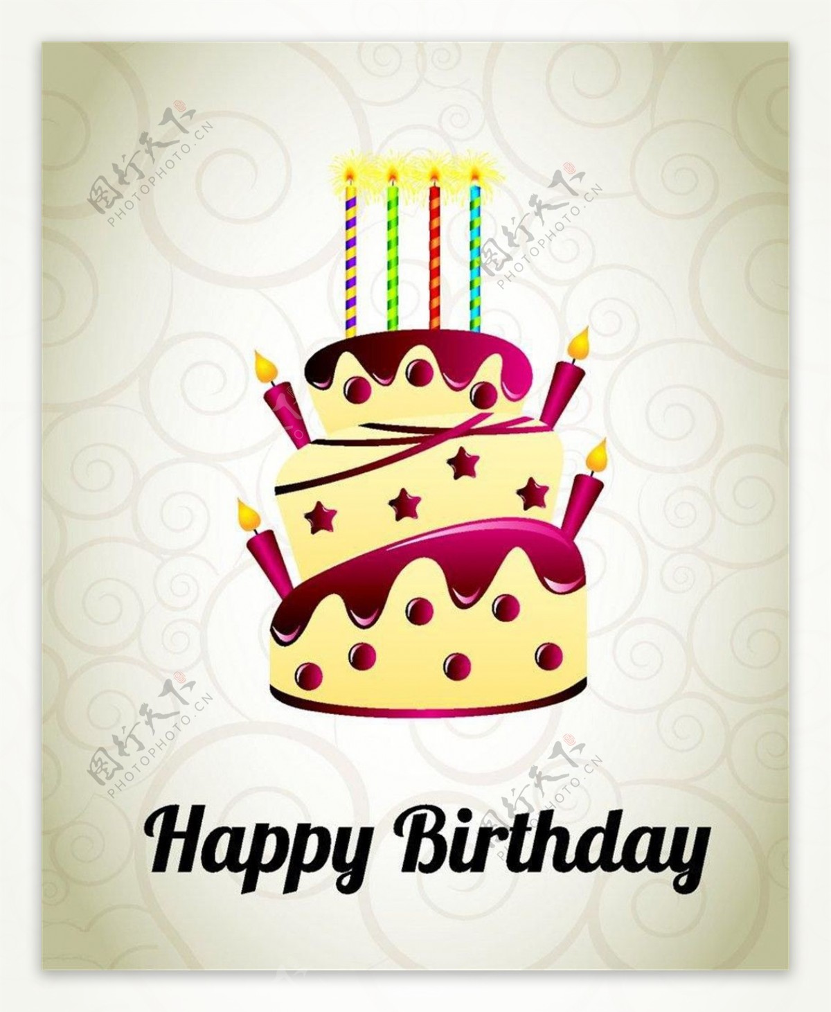 生日蛋糕卡片设计图片1