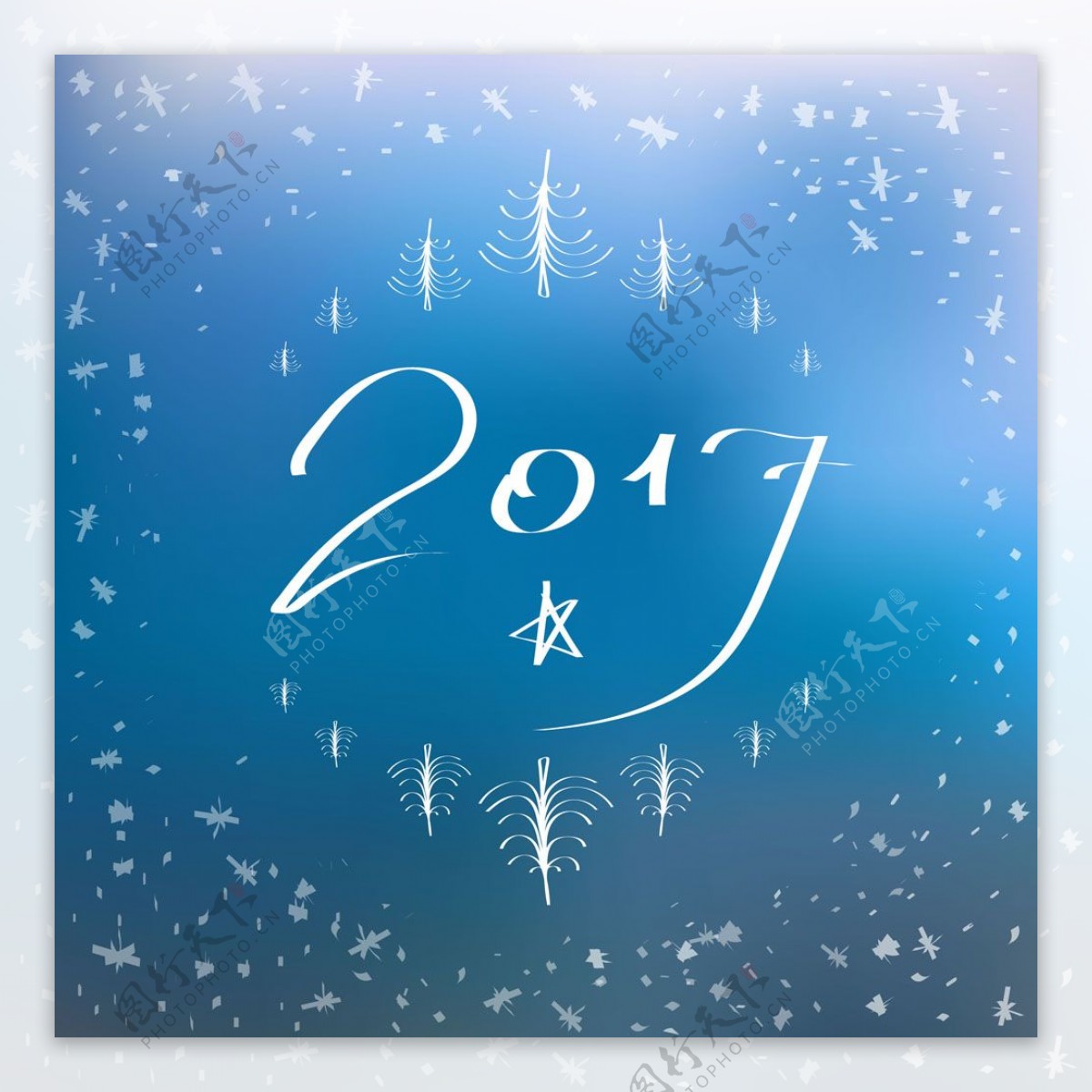线条圣诞树2017背景图片