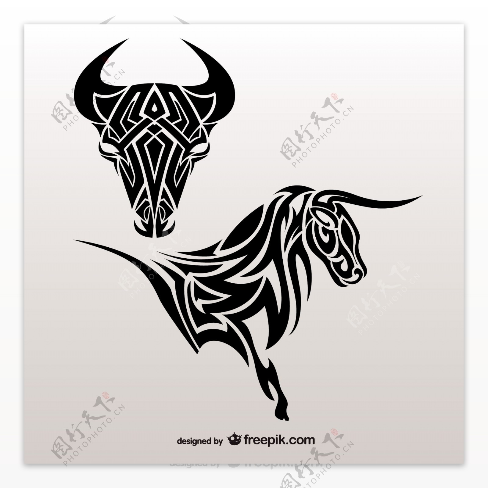 公牛部落纹身艺术