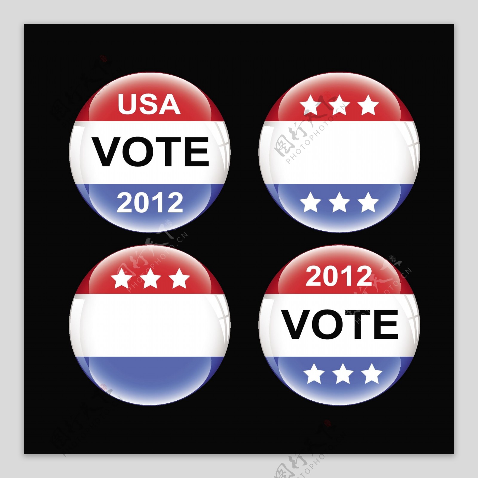 美国投票按钮矢量的徽章