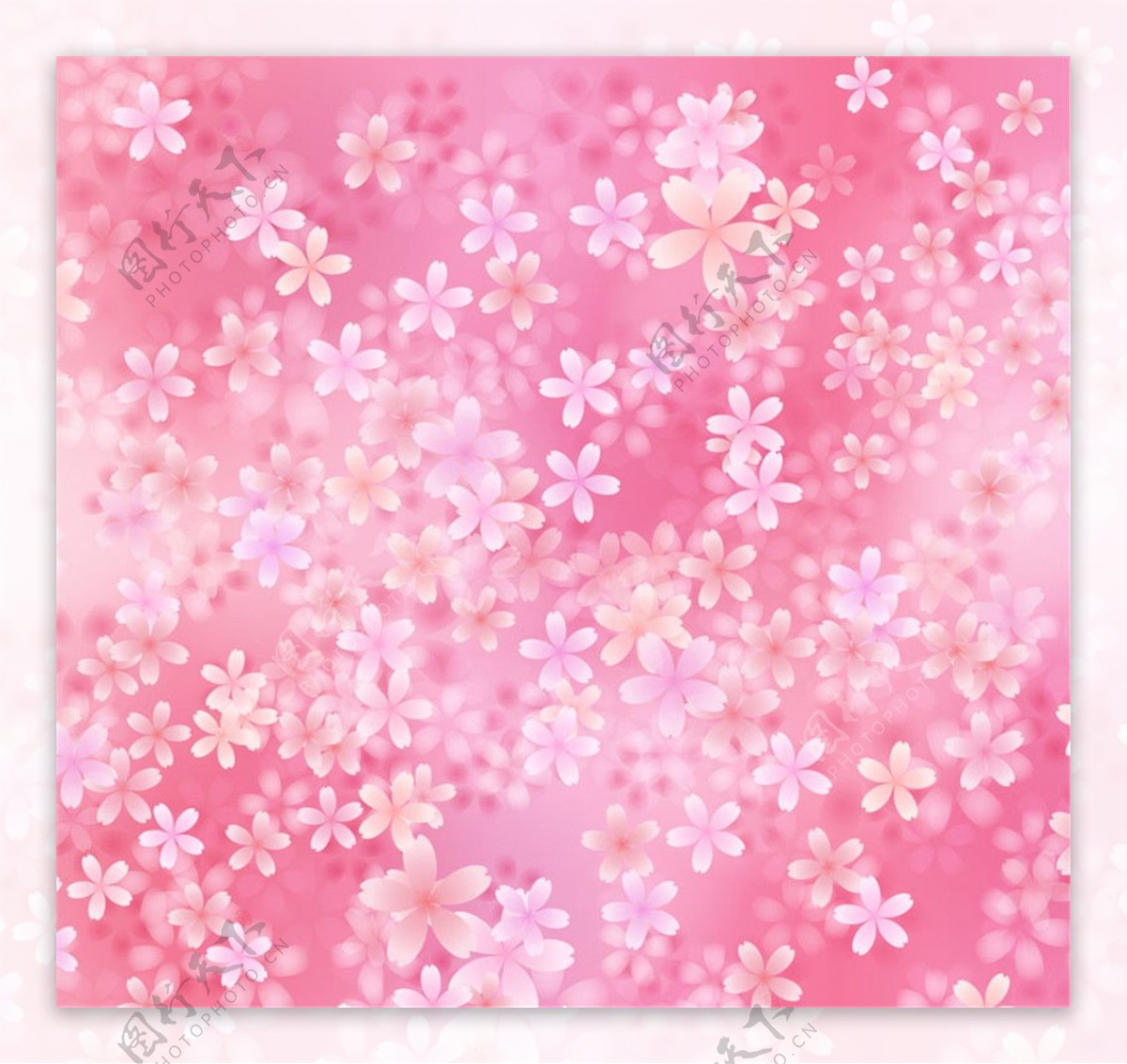 粉色樱花无缝背景矢量素材