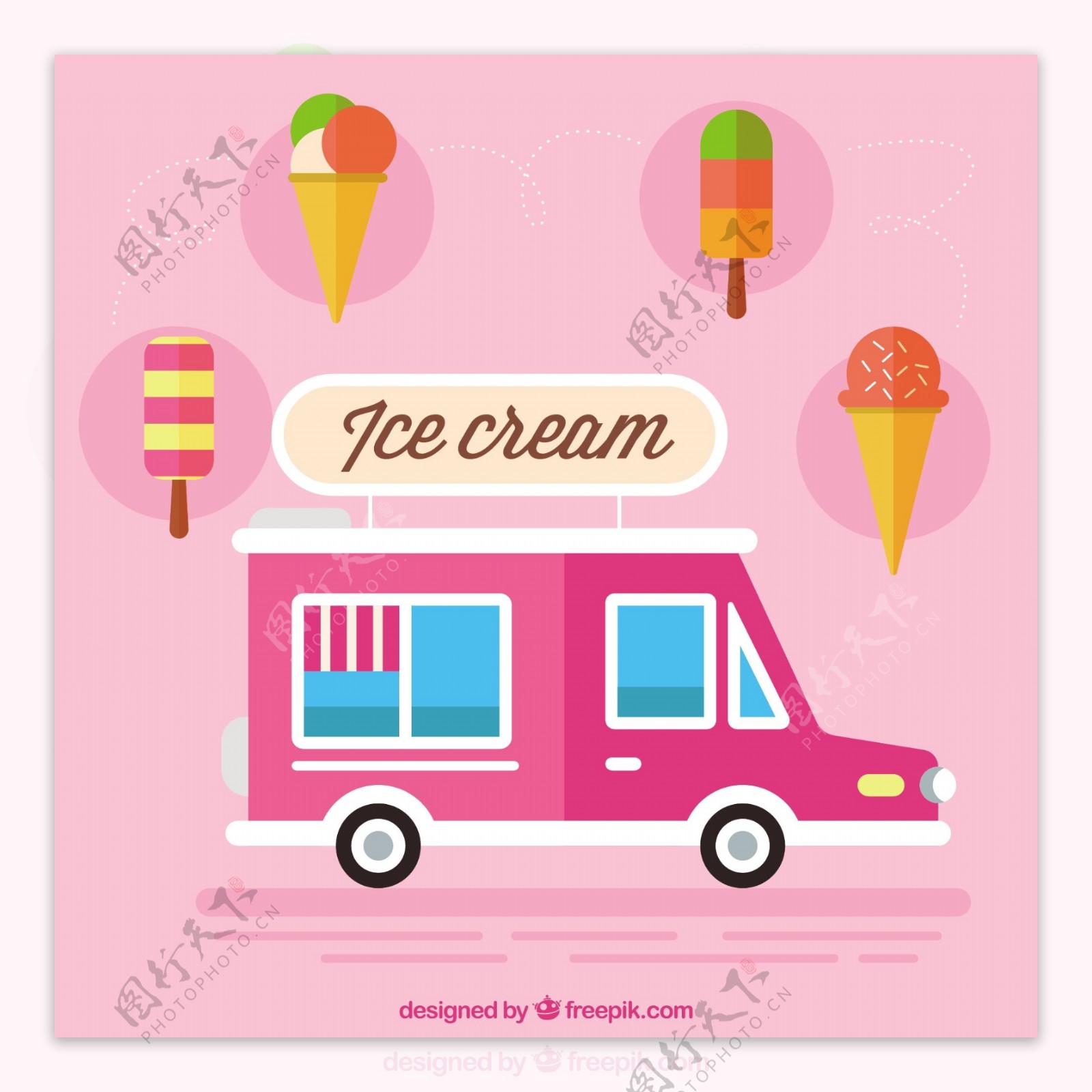 冰淇淋雪糕车图片