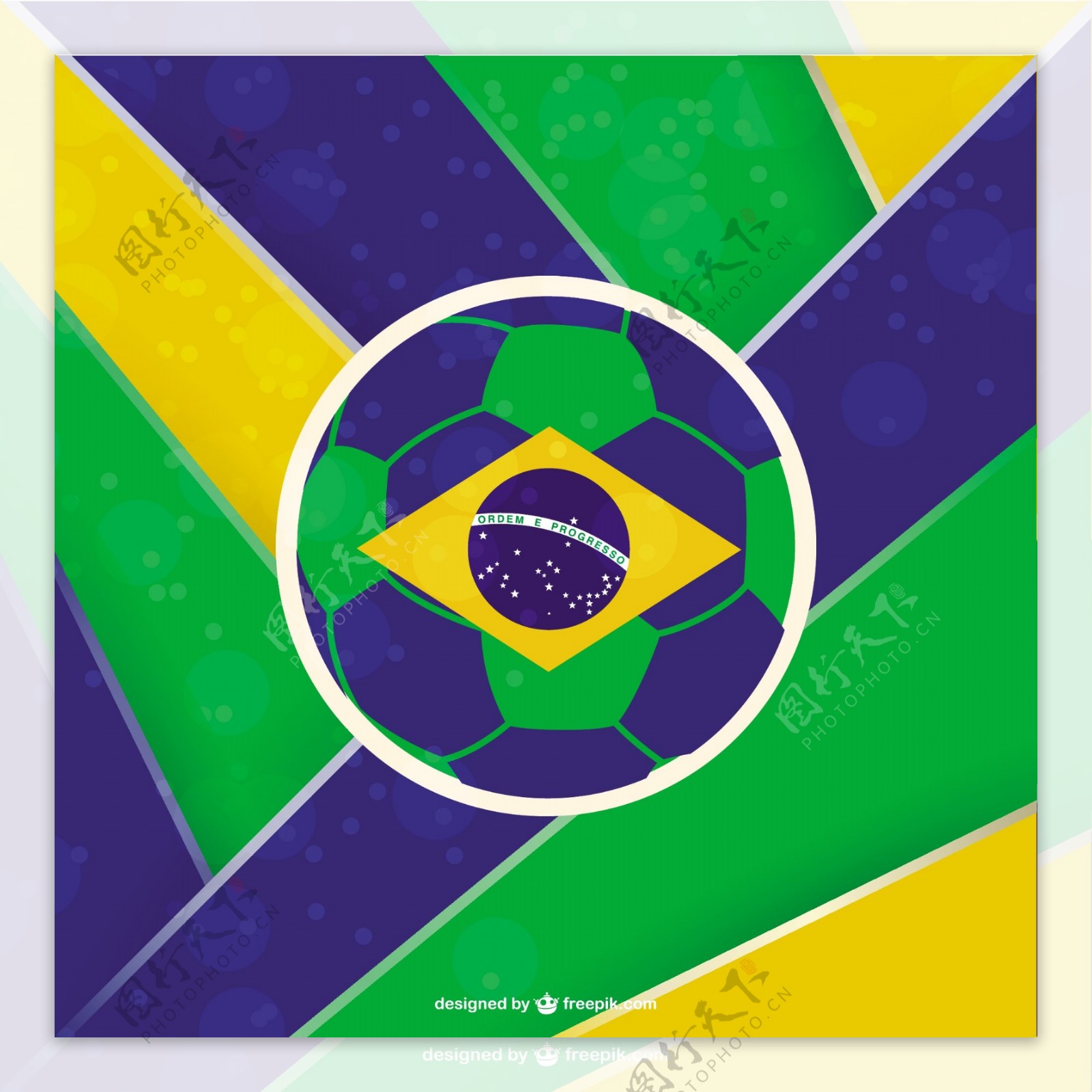 巴西足球有条纹背景