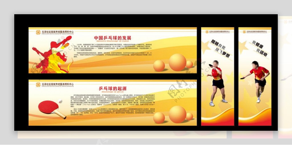 乒乓球运动展板图片