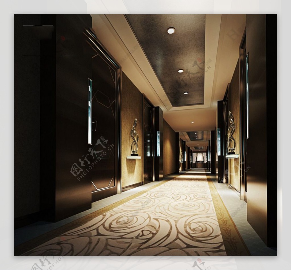酒店走廊模型图片