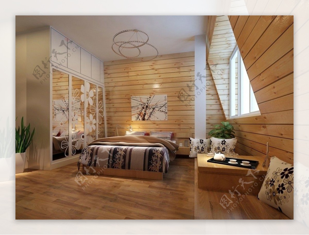 自然原木卧室设计