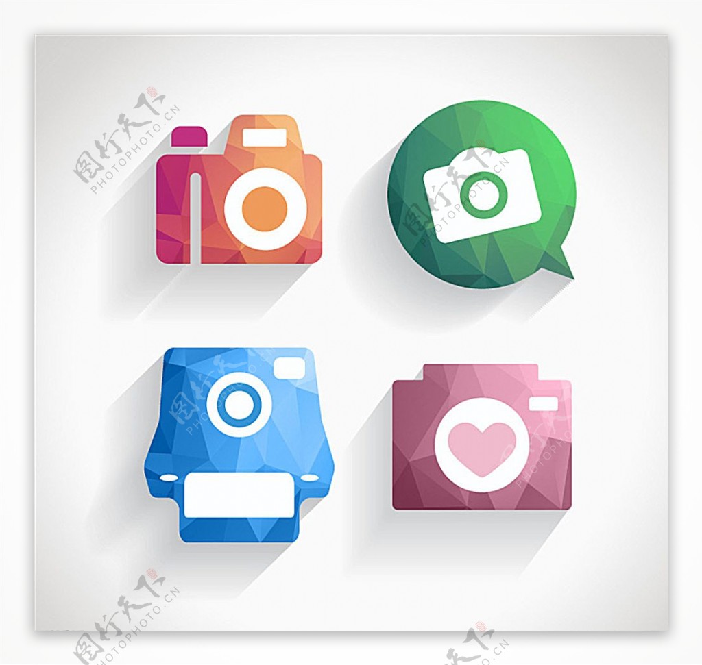 创意照相机app图标矢量图图片