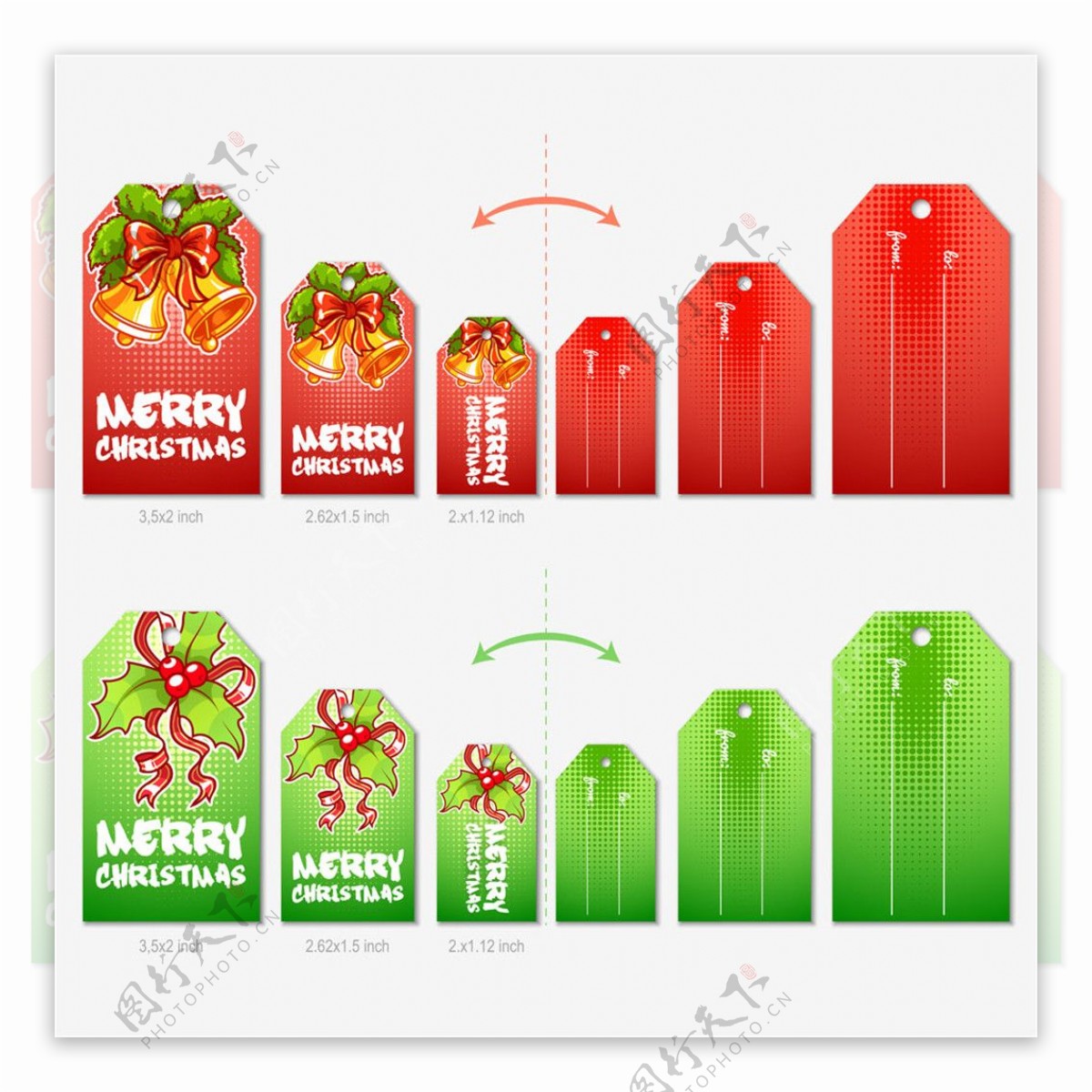 红绿色圣诞卡片图片