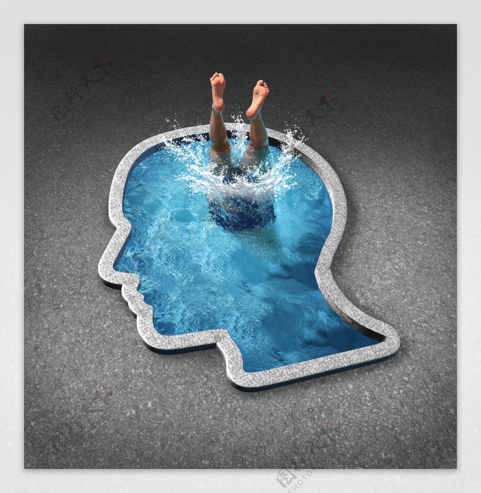 创意大脑游泳池图片