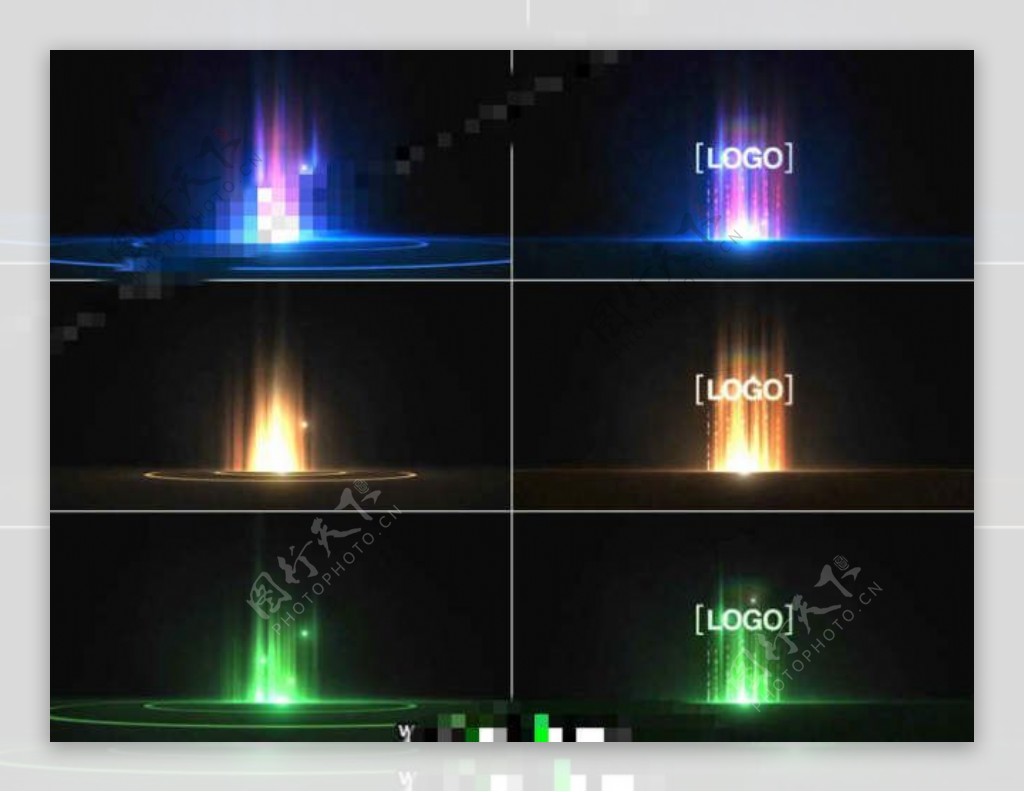 美丽的光效升起logo揭示片头AE模板