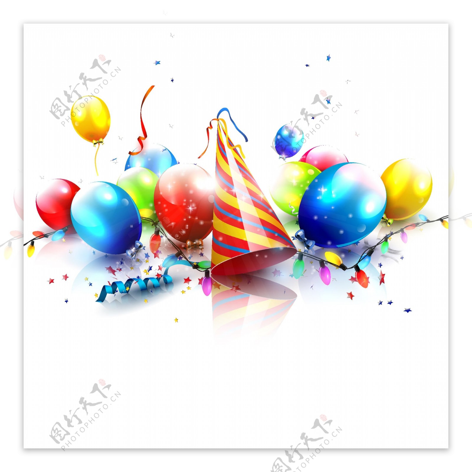 生日气球等创意矢量素材图片