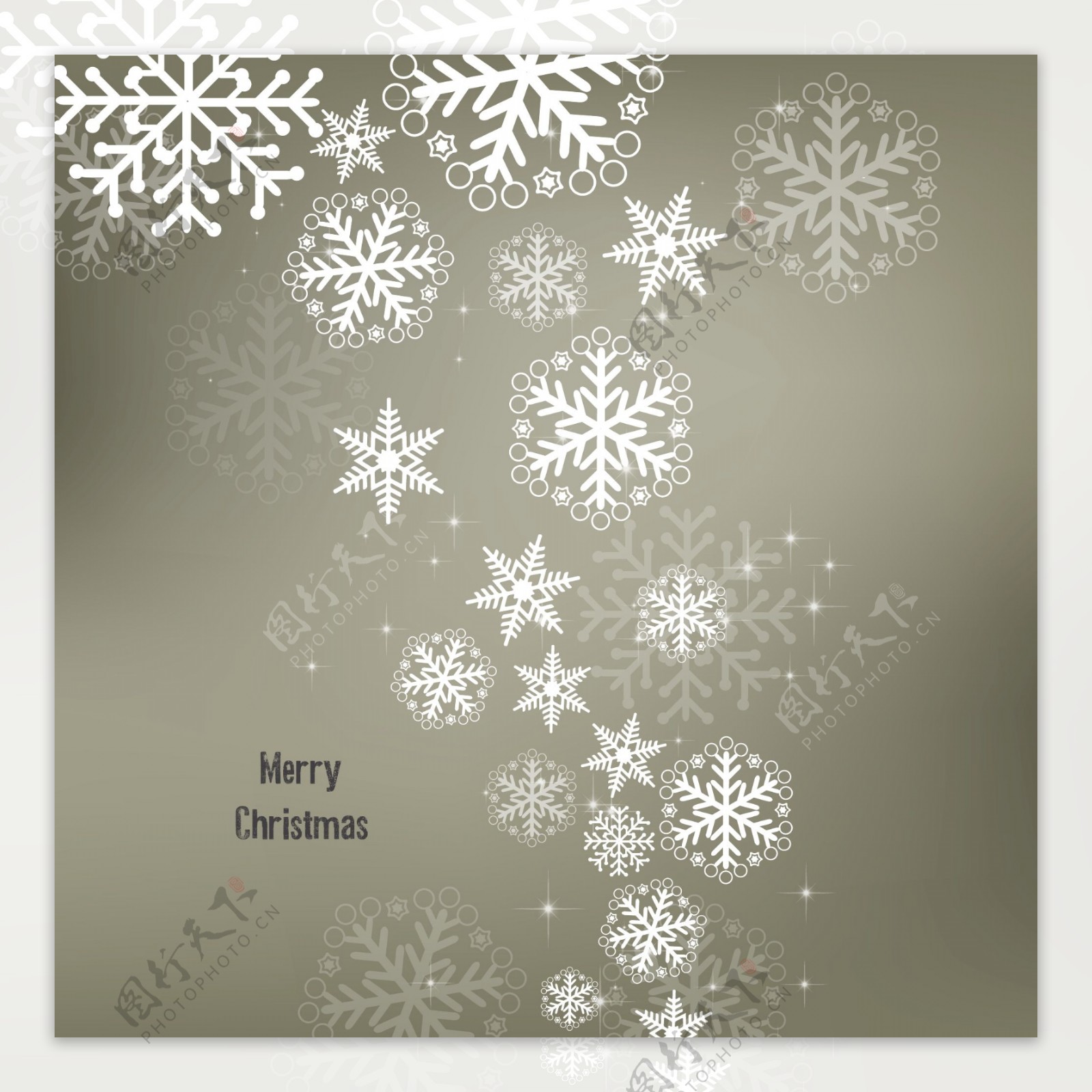 圣诞设计背景与闪闪发光的雪花自由向量