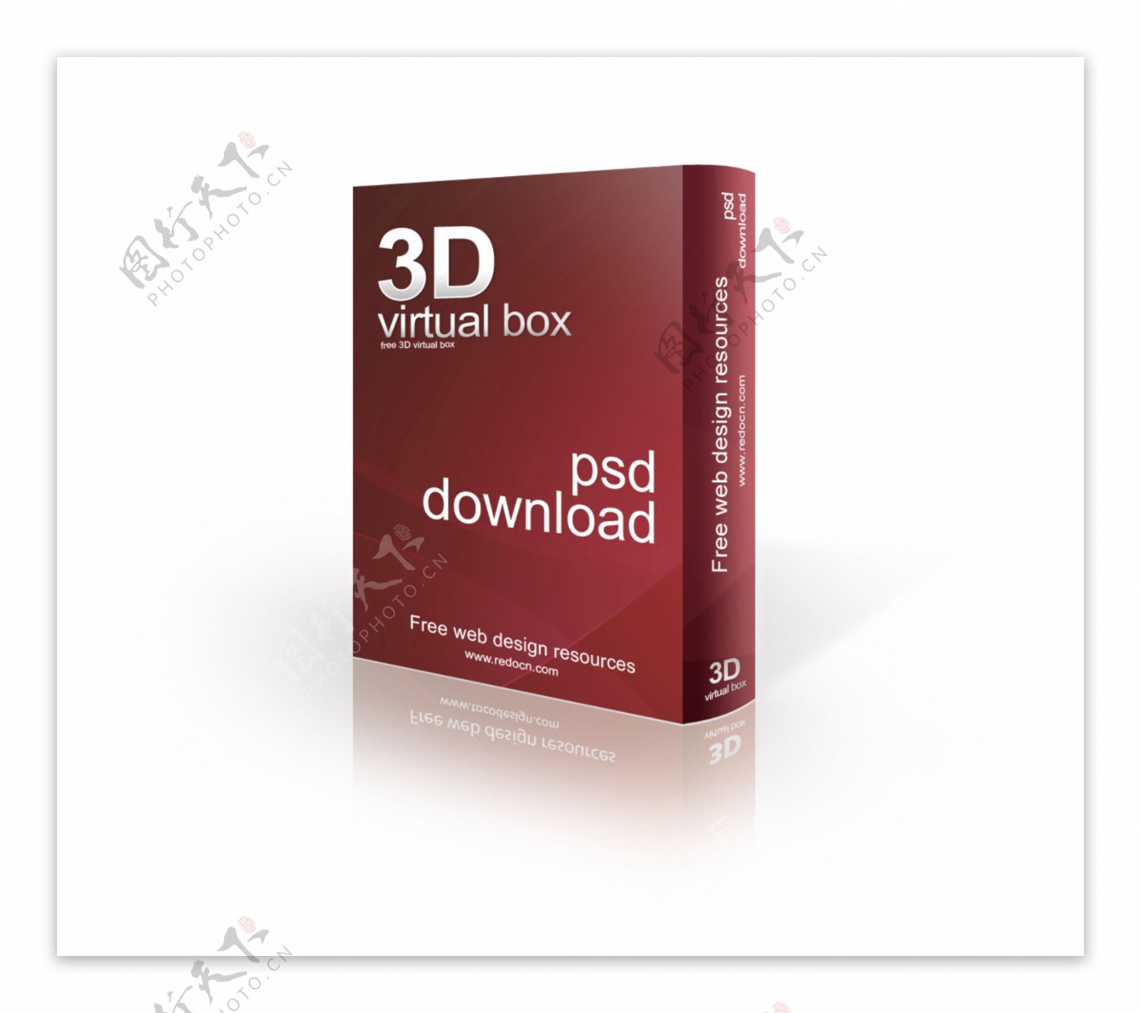 红色3d软件包装盒图片