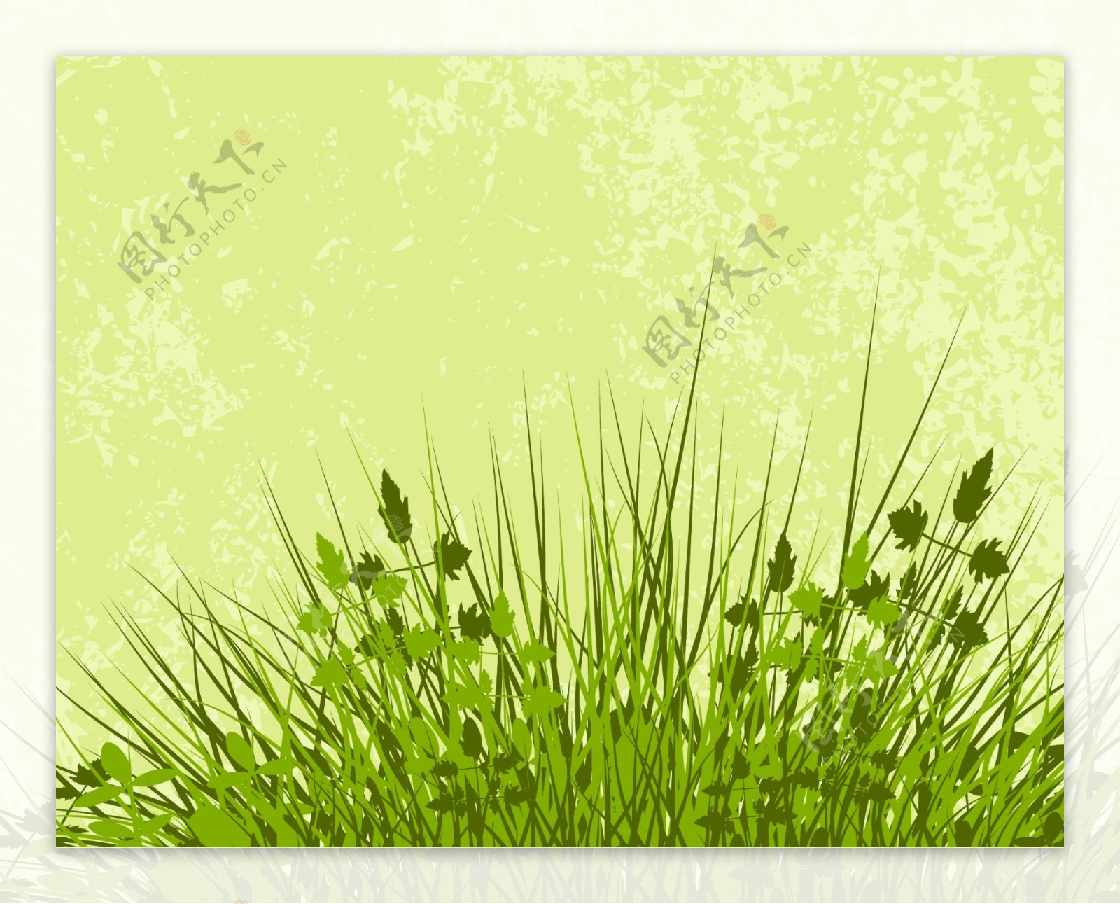 矢量茂密的绿色草丛素材