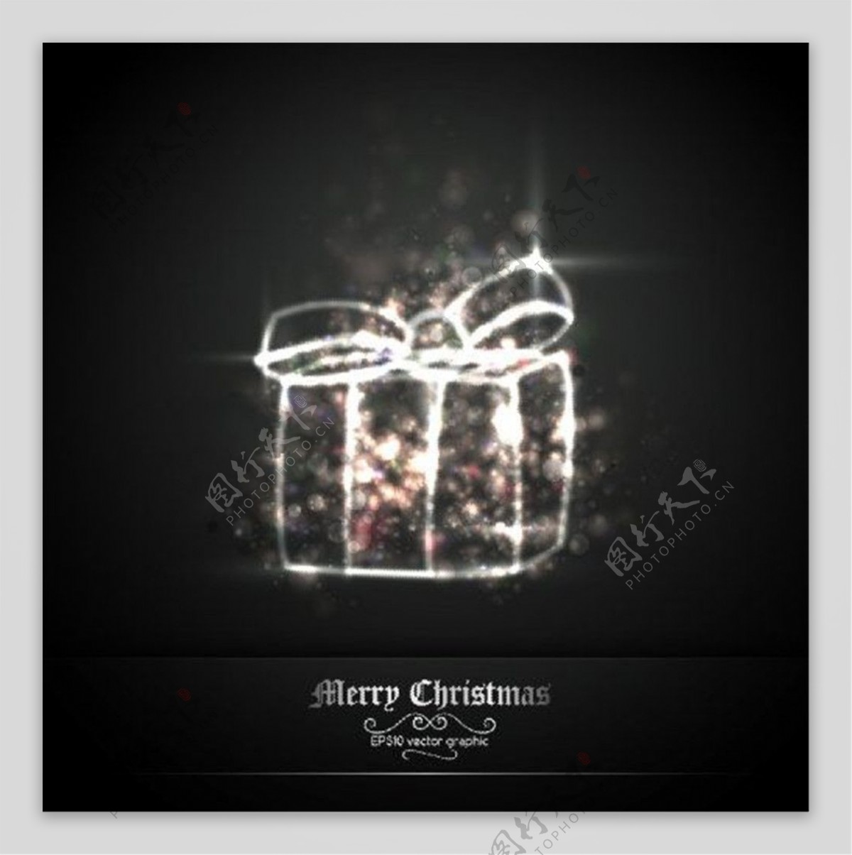 黑色背景圣诞礼盒EPS矢量图片