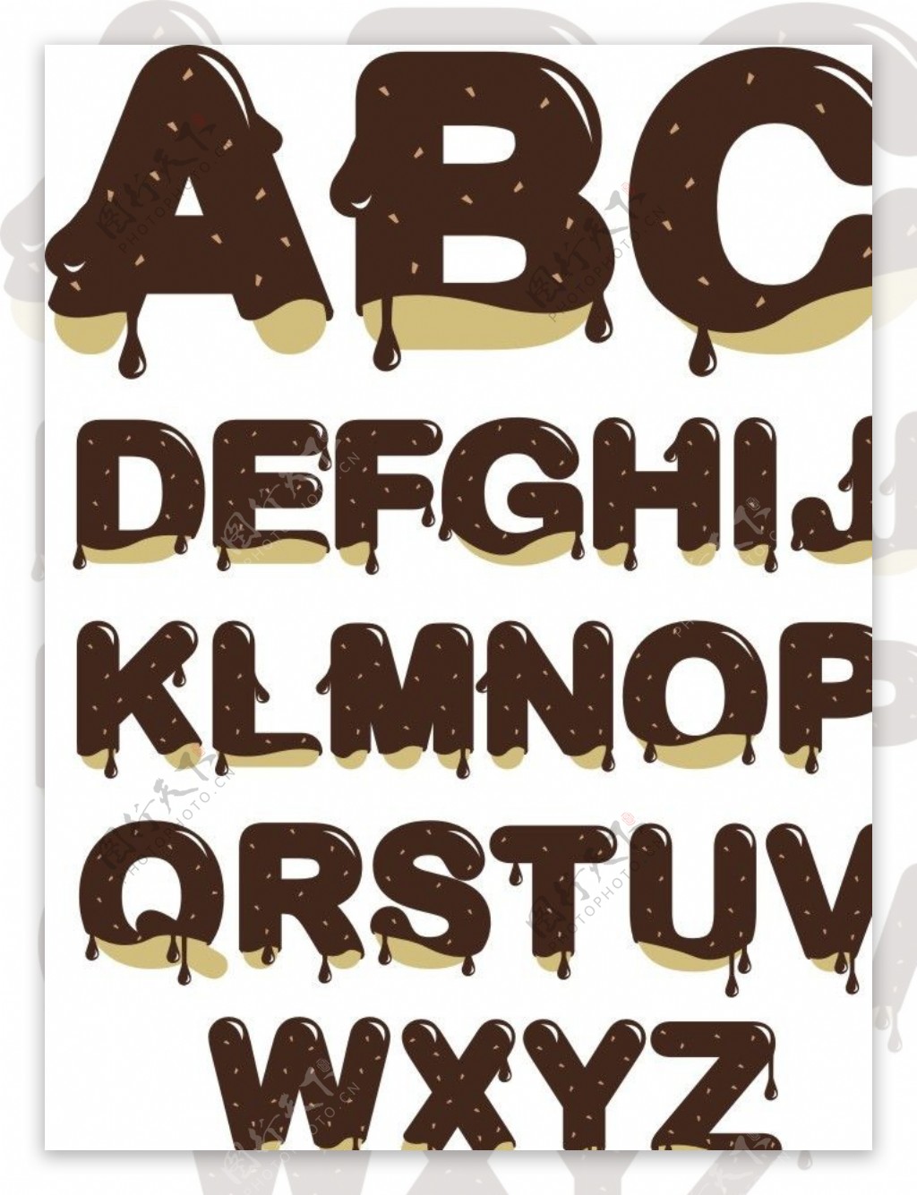 巧克力艺术字母
