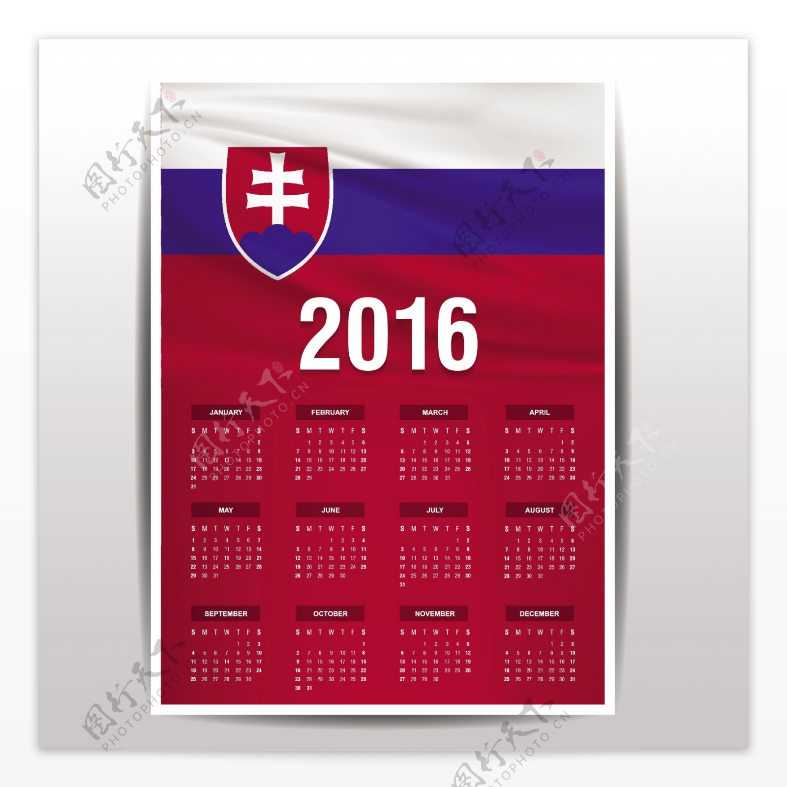 斯洛伐克日历2016
