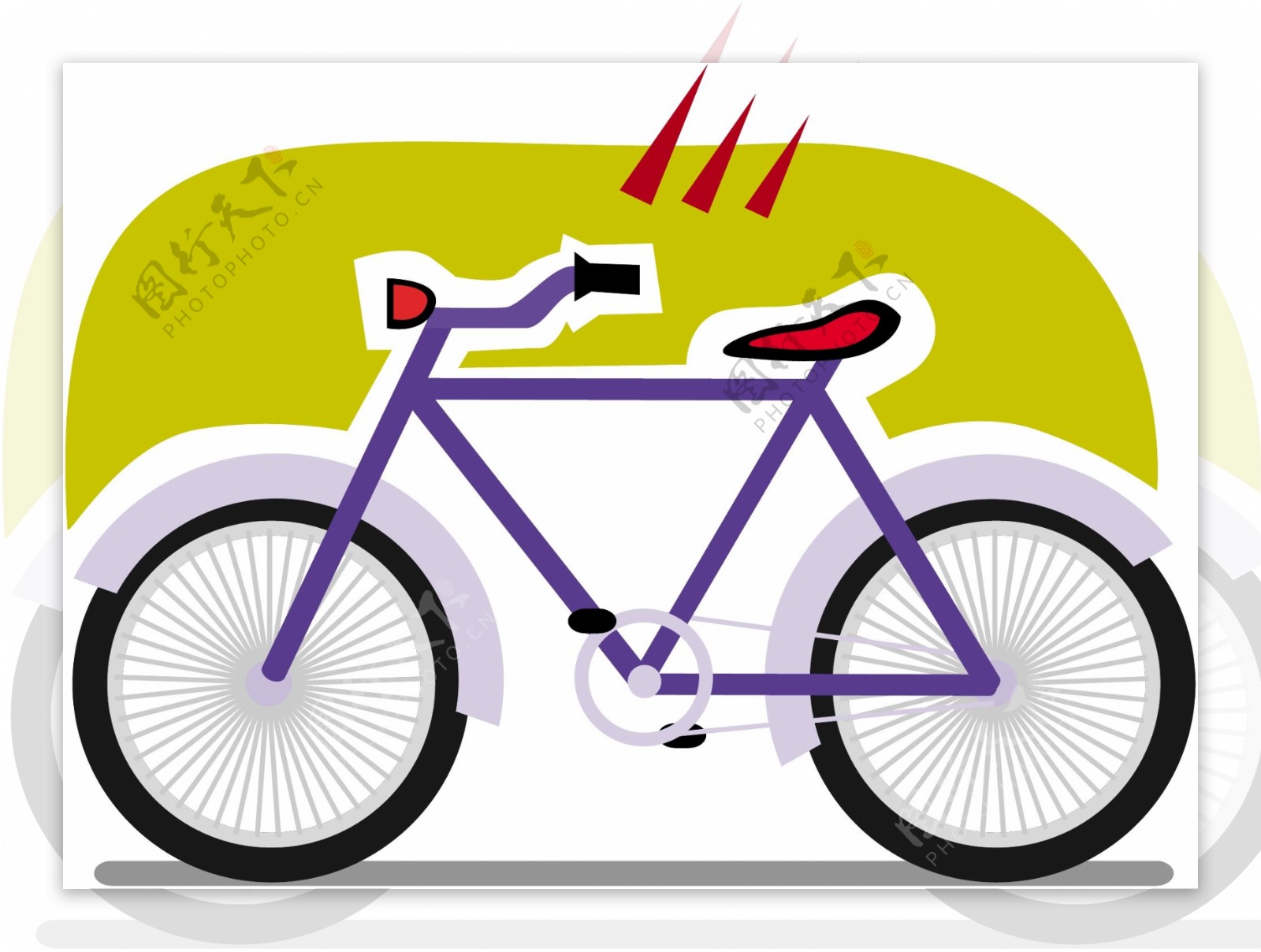 自行车交通工具矢量素材EPS格式0041