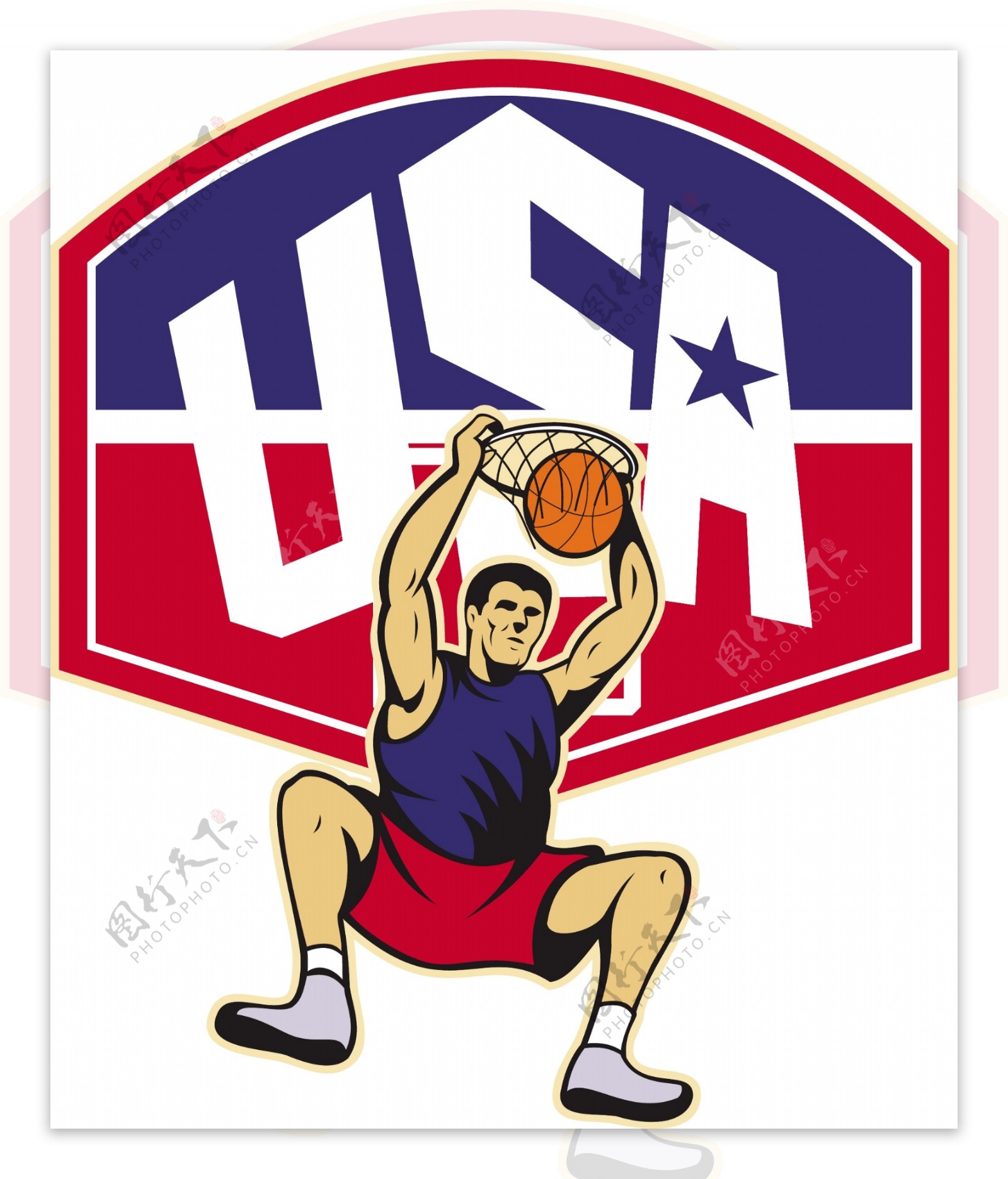 美国篮球运动员扣篮