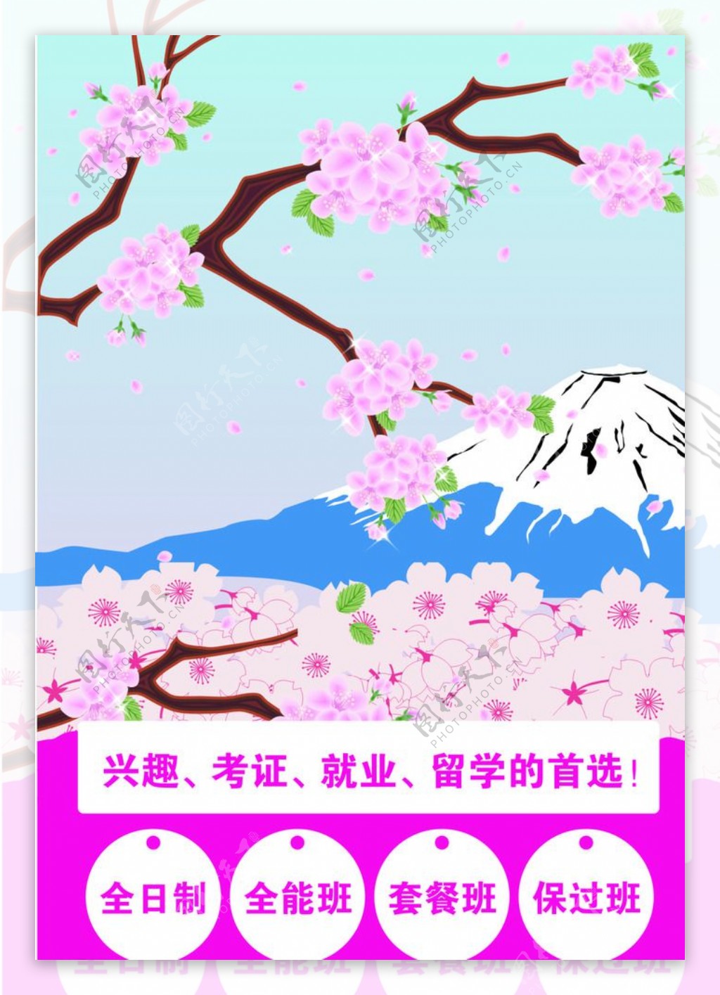 富士山日本樱花图片