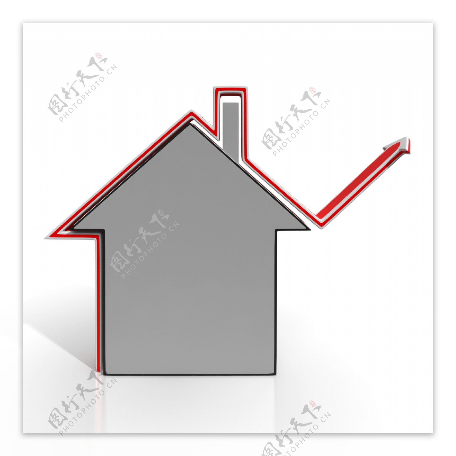 房子的图标显示房价增长