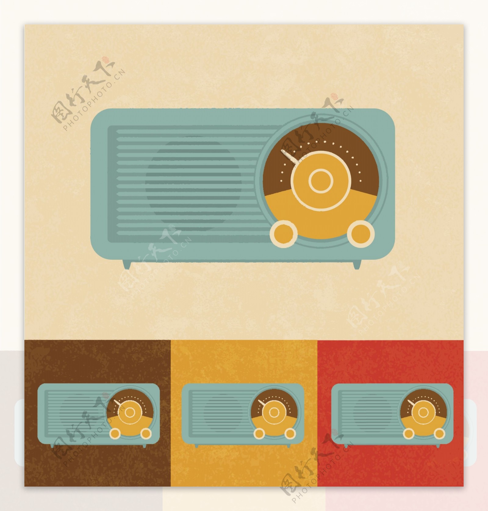 复古的图标旧收音机