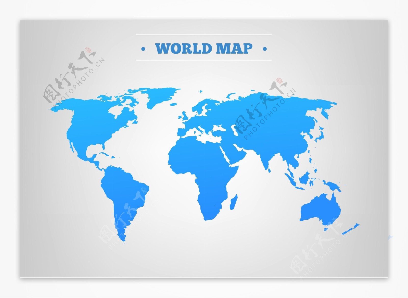 免费矢量蓝色世界地图