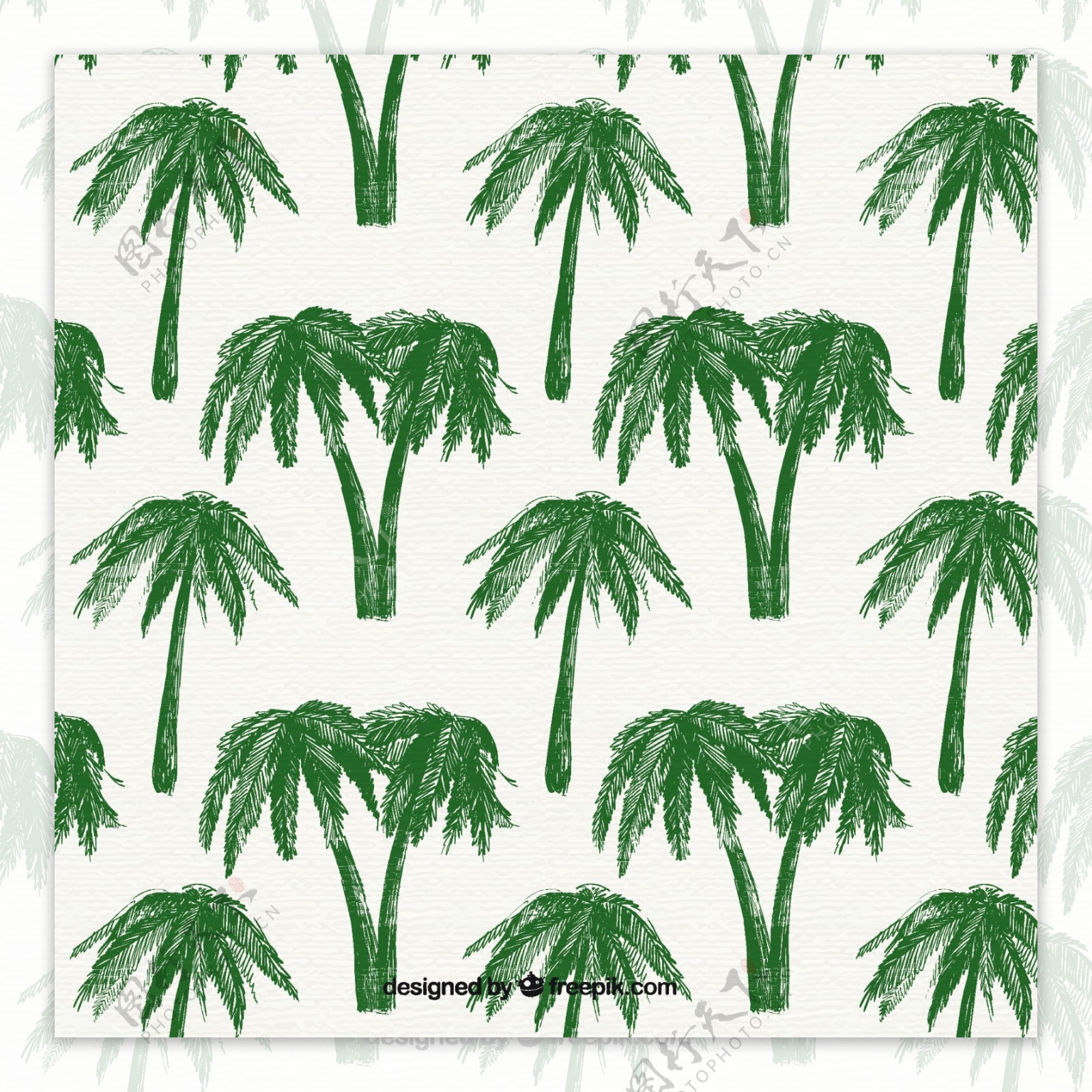 绿色棕榈树装饰图案