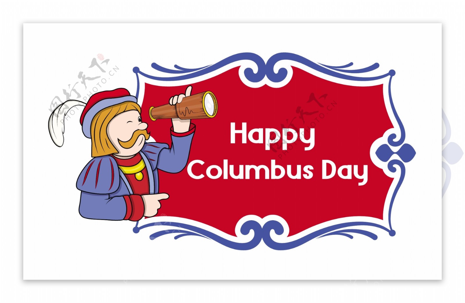 快乐的哥伦布日动画横幅
